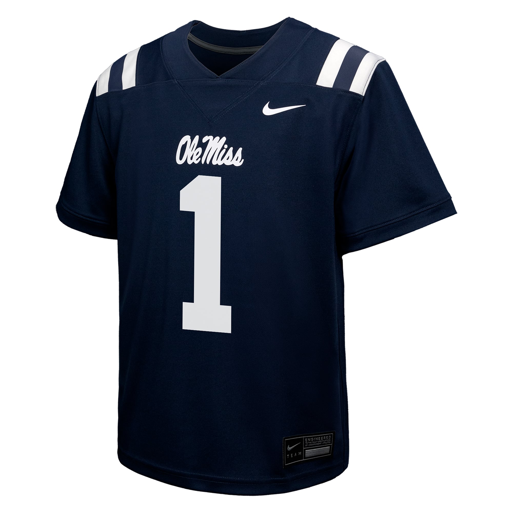 #1 Ole Miss Rebels Youth Jersey Navy - front view