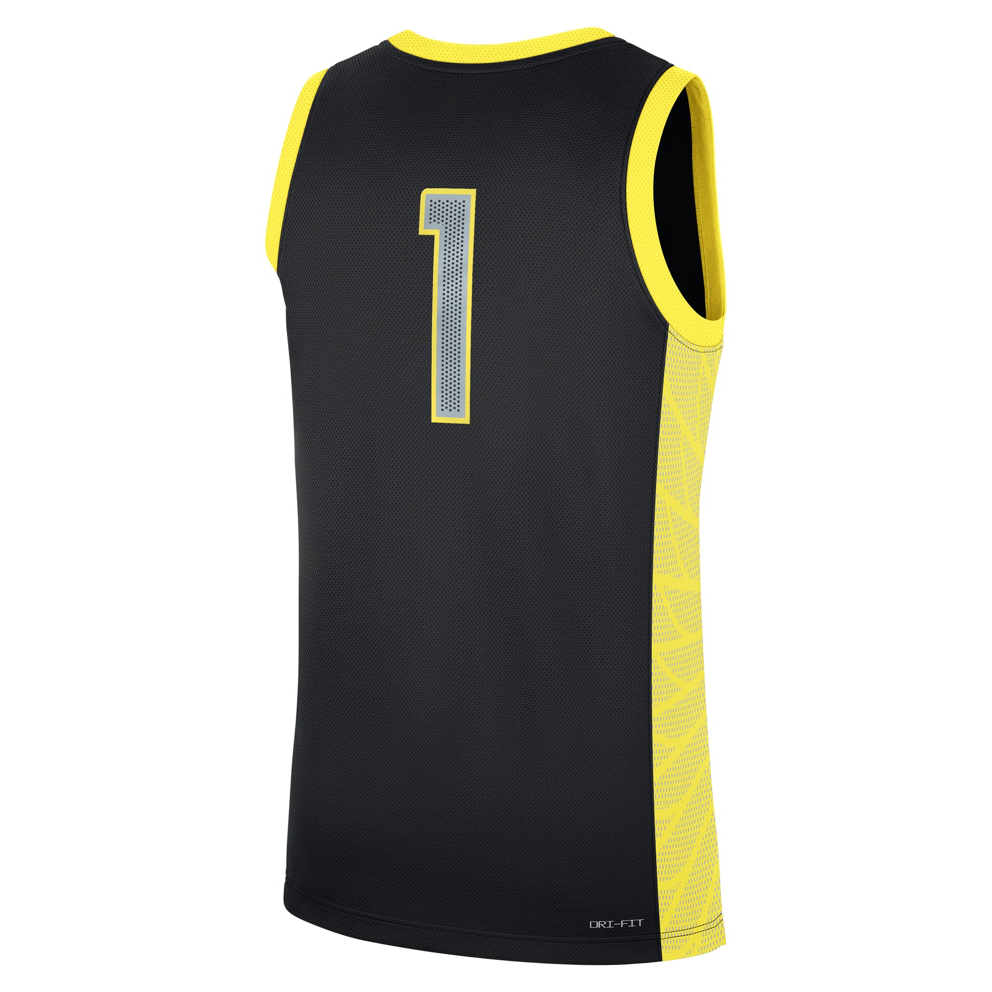 Oregon Ducks #1 Alternate Basketball Jersey Black - back view
