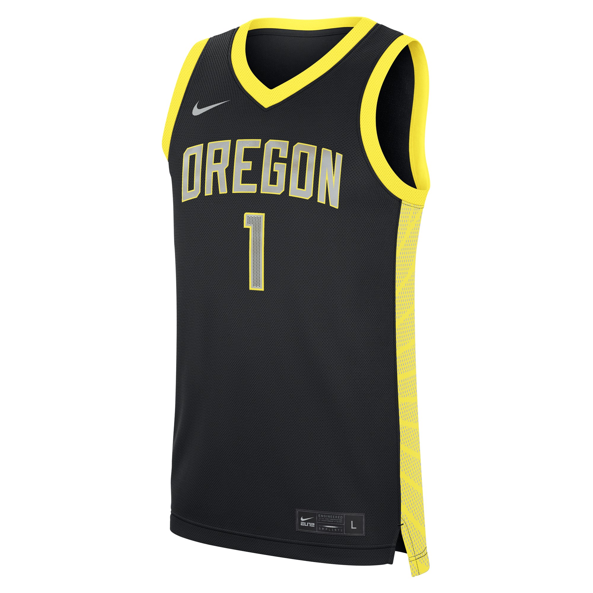 Oregon Ducks #1 Alternate Basketball Jersey Black - front view
