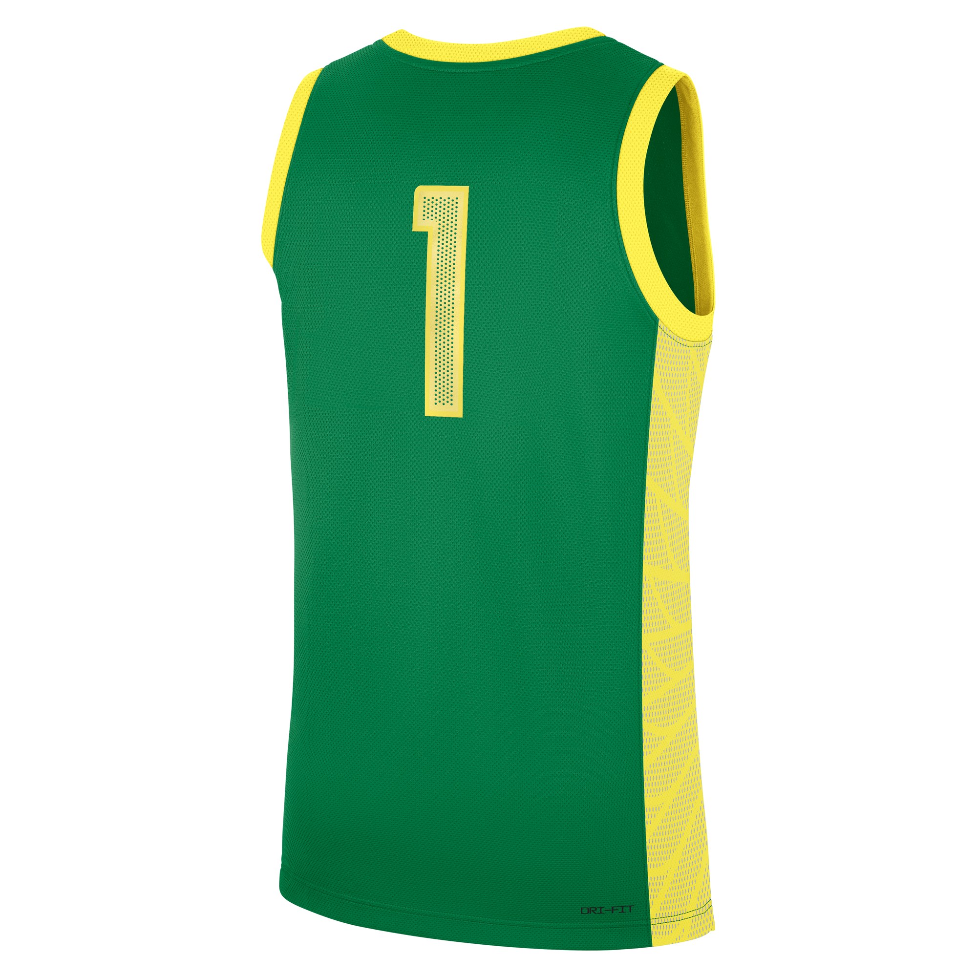 Oregon Ducks #1 Road Basketball Jersey Green - back view