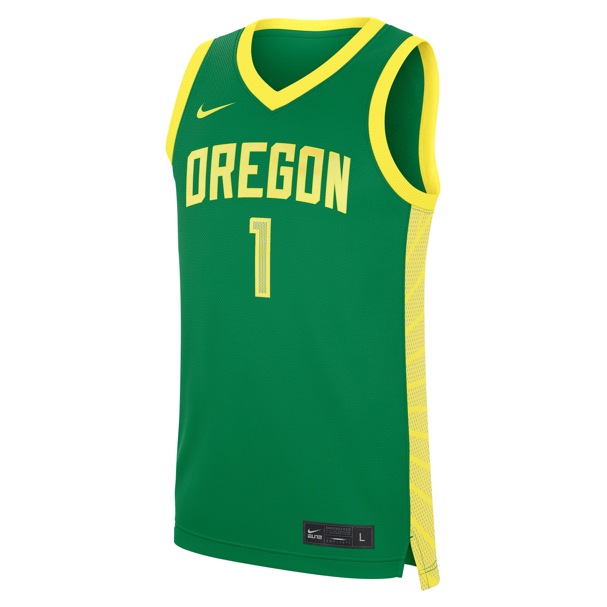 Oregon Ducks #1 Road Basketball Jersey Green - front view