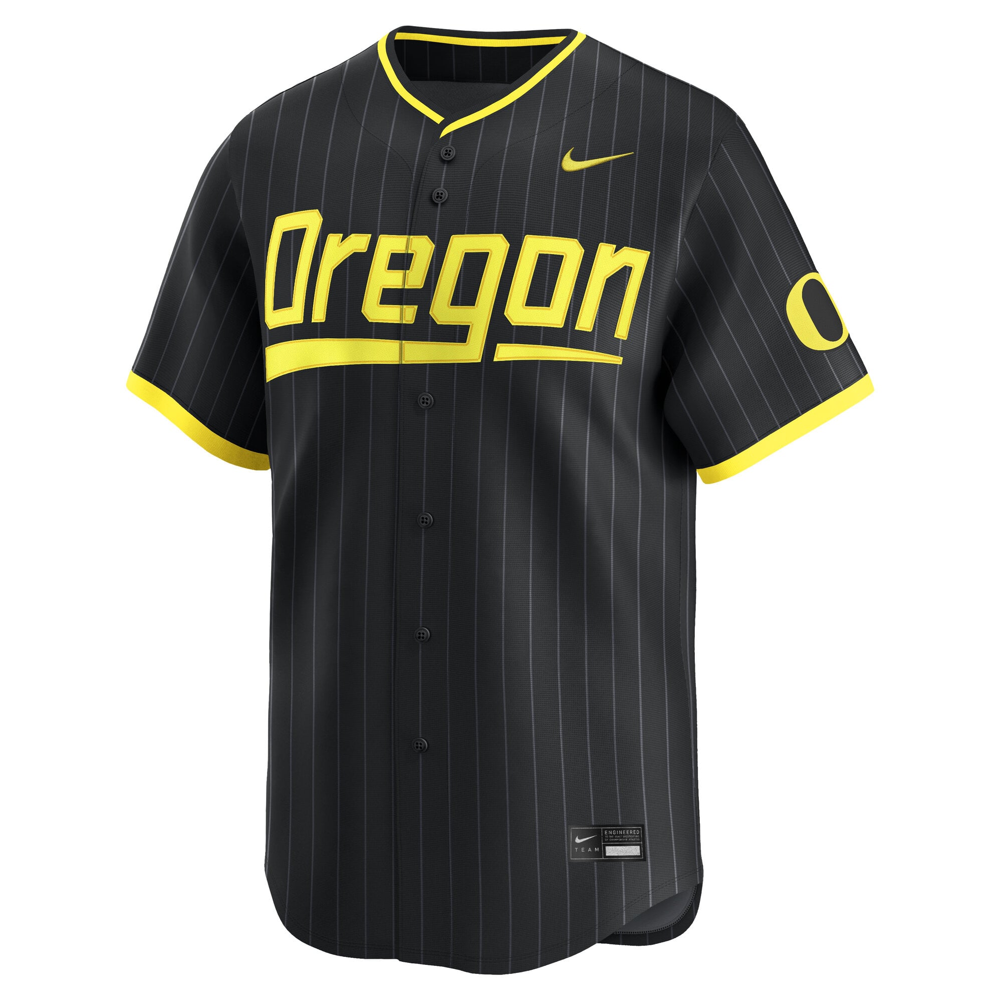 Oregon Ducks Baseball Jersey Black - front view
