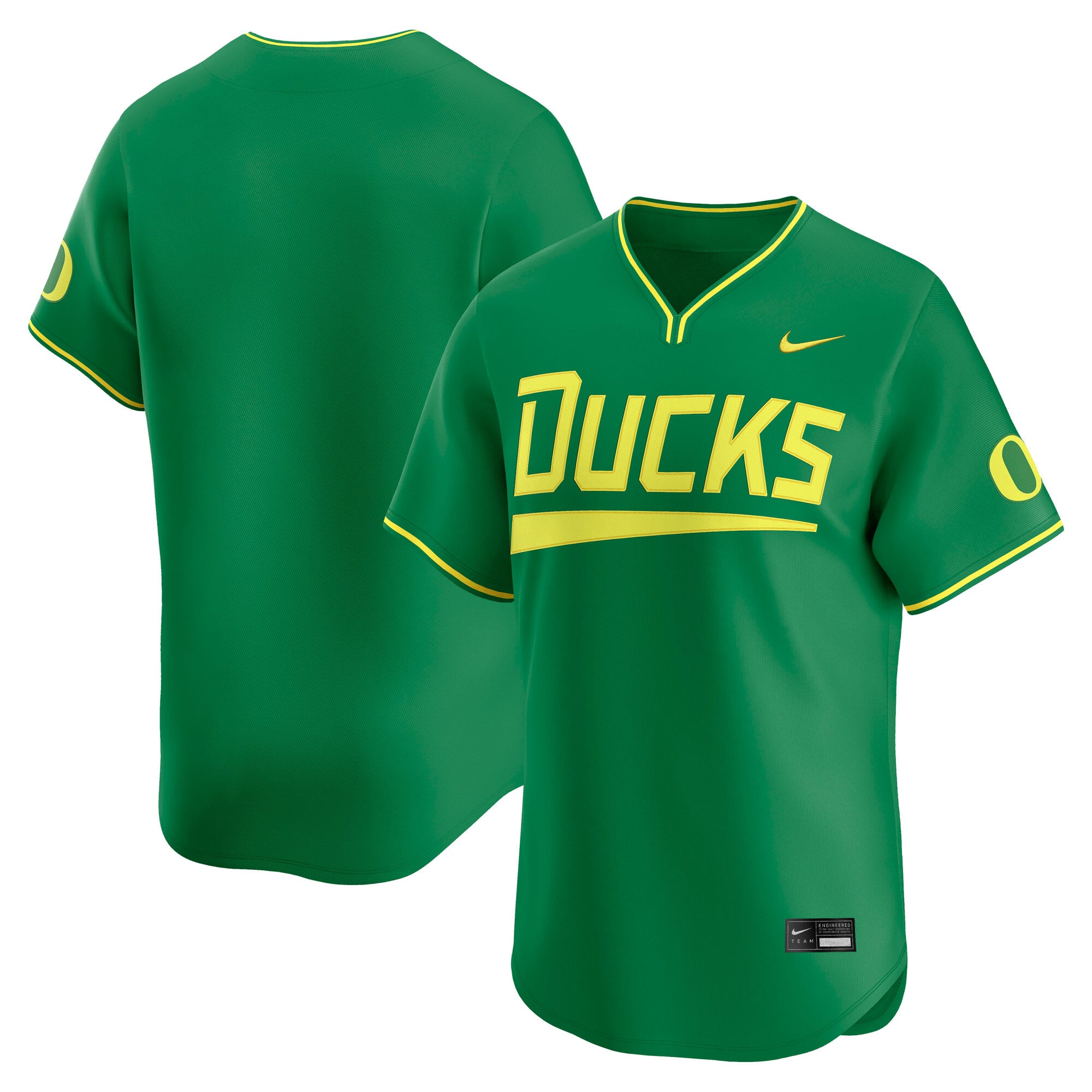 Oregon Ducks Baseball Jersey Green - front and back view