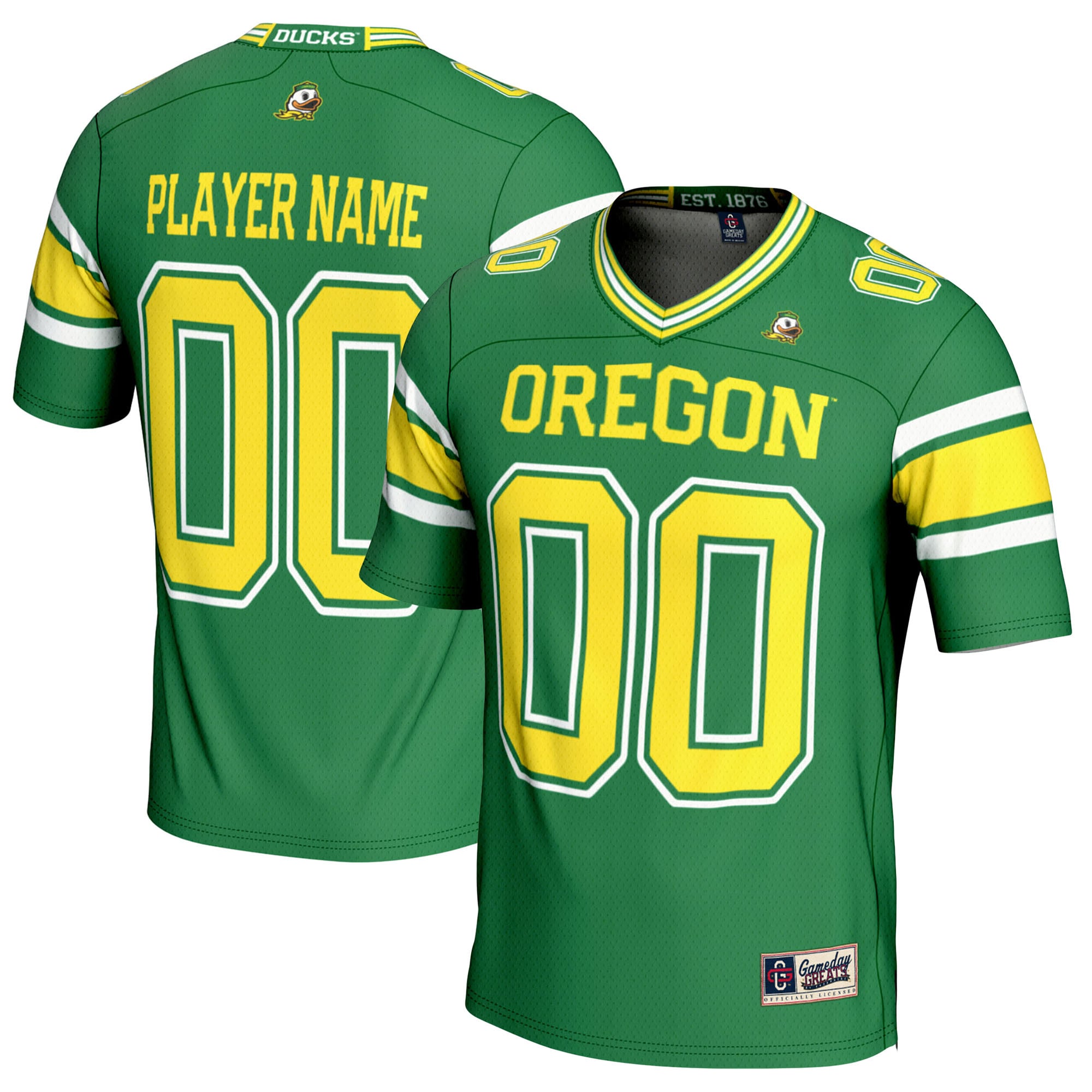 Oregon Ducks Football Jersey Green - front and back view