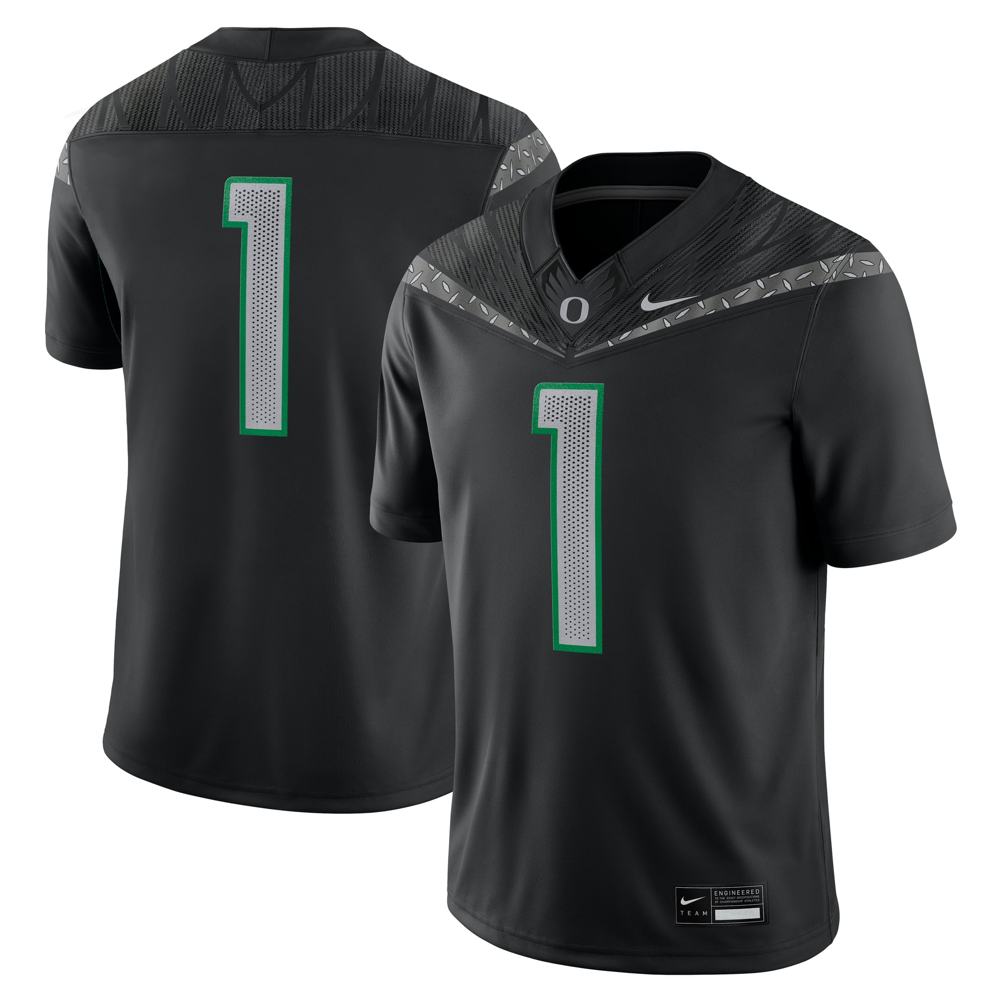 #1 Oregon Ducks Jersey Black - front and back view