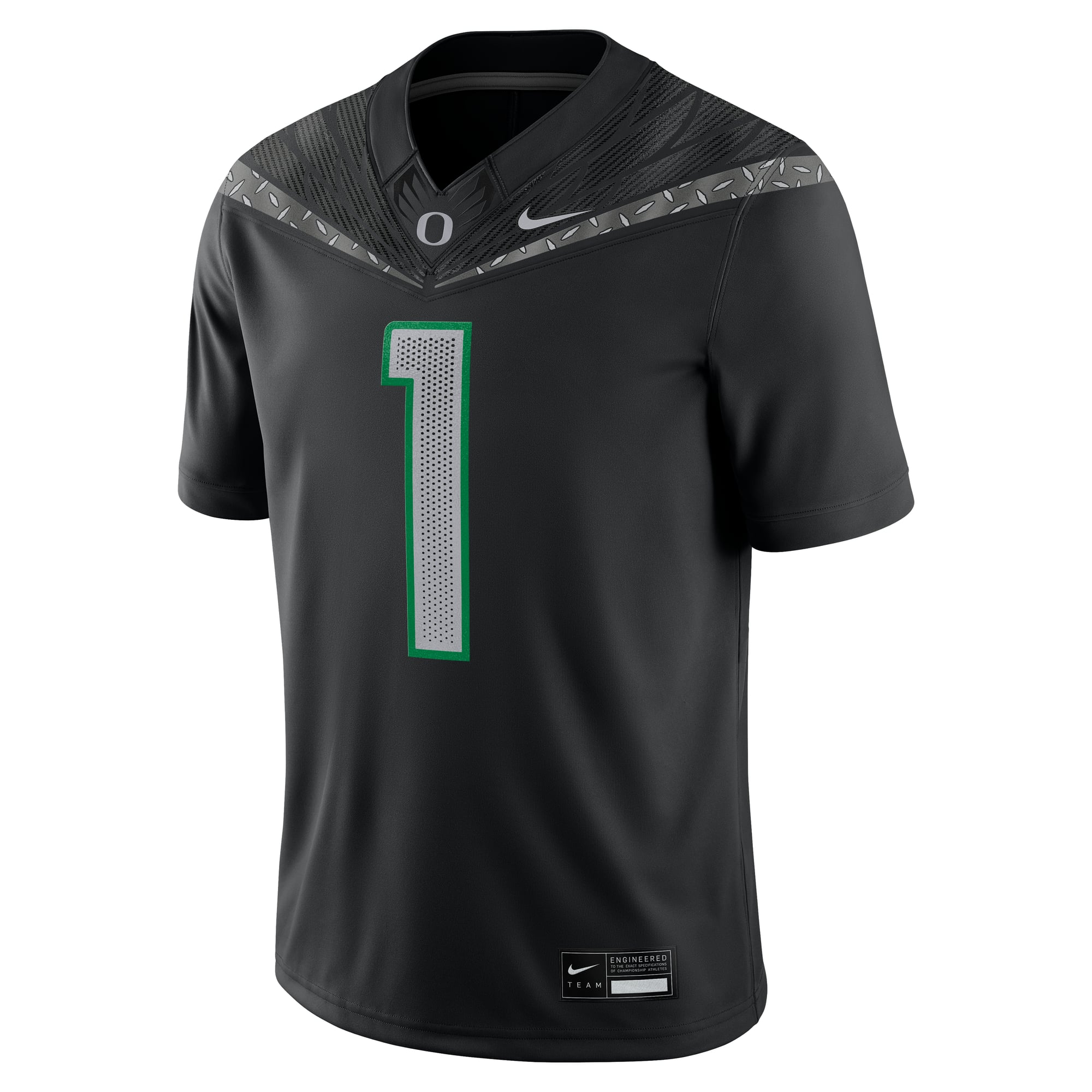 #1 Oregon Ducks Jersey Black - front view