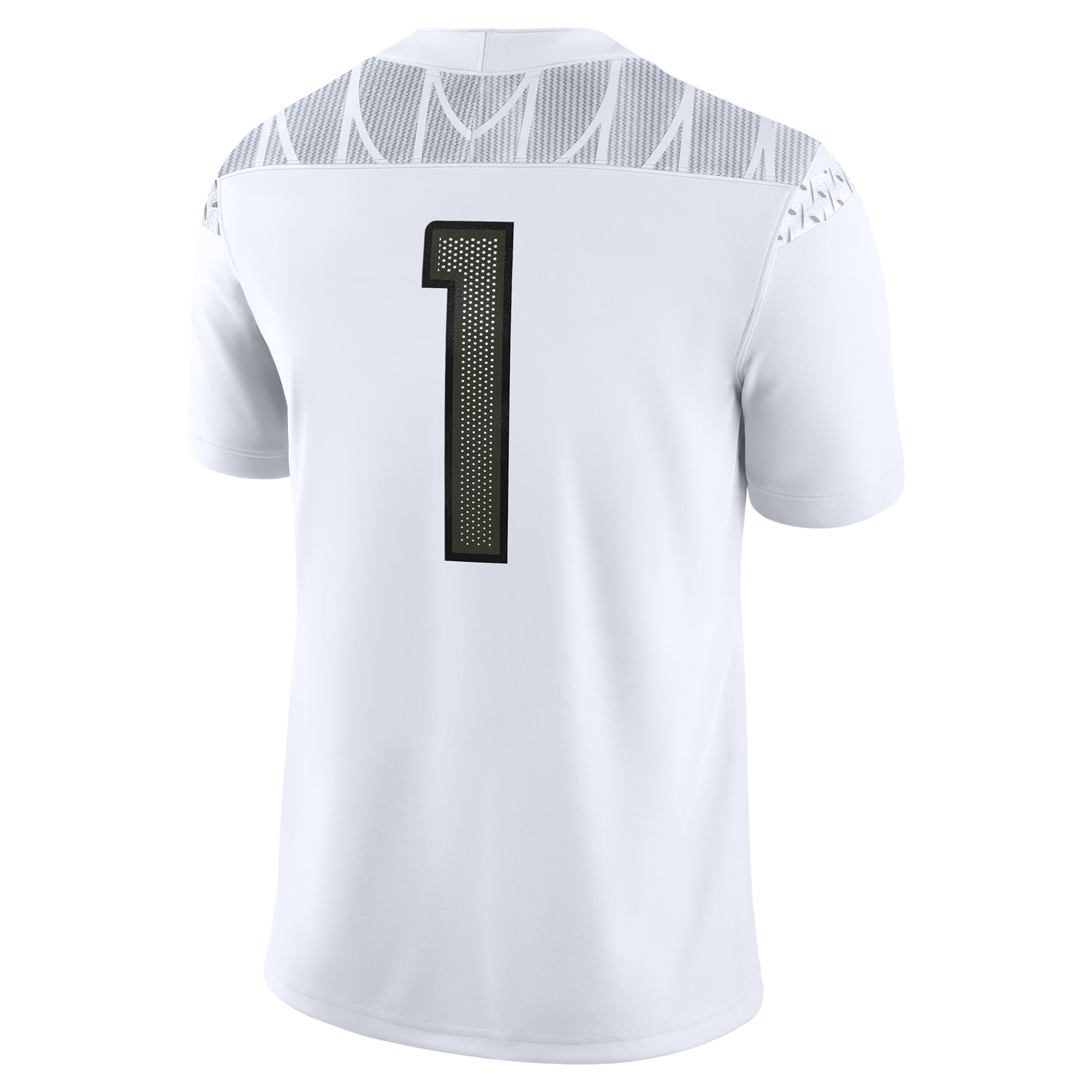 #1 Oregon Ducks Jersey White - back view