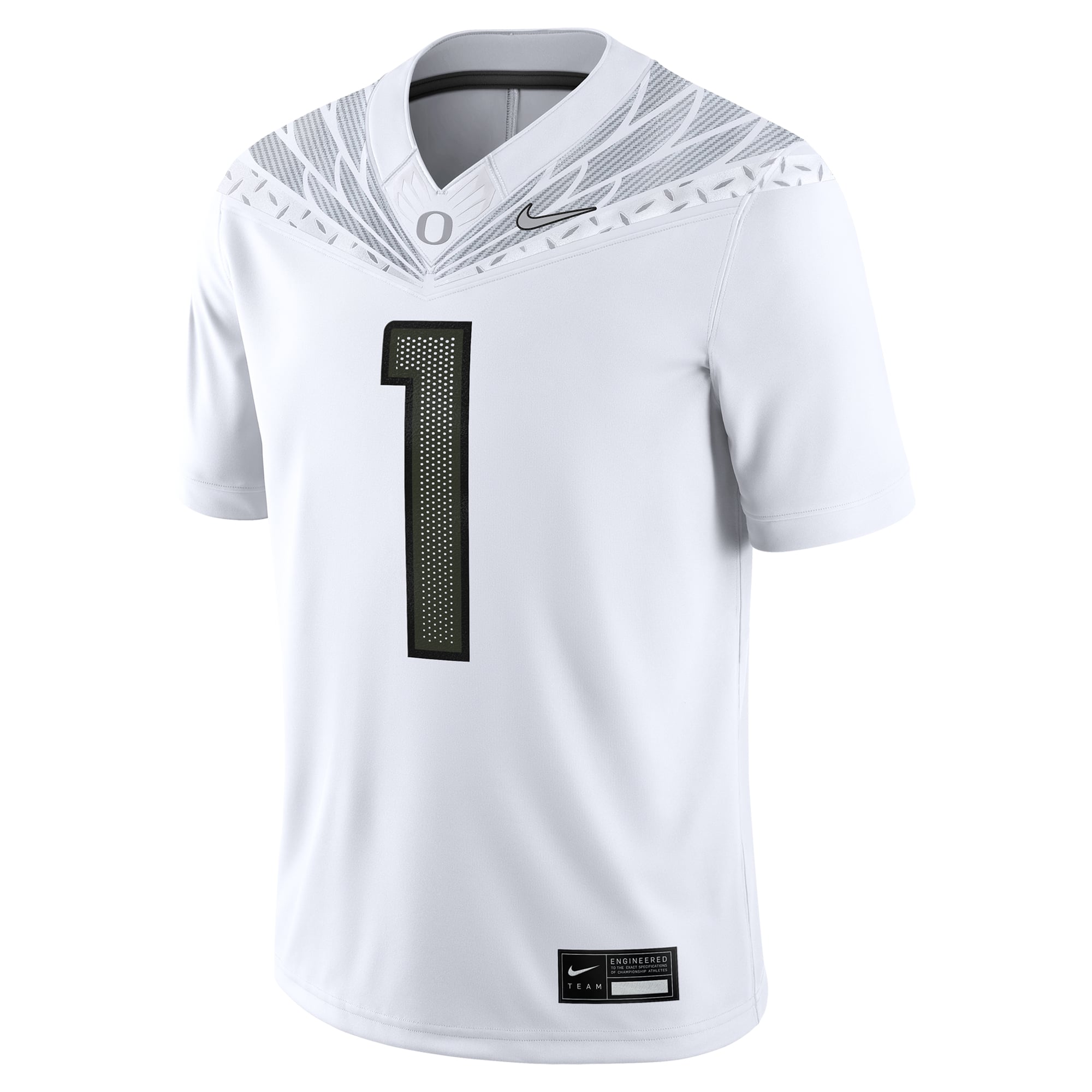 #1 Oregon Ducks Jersey White - front view