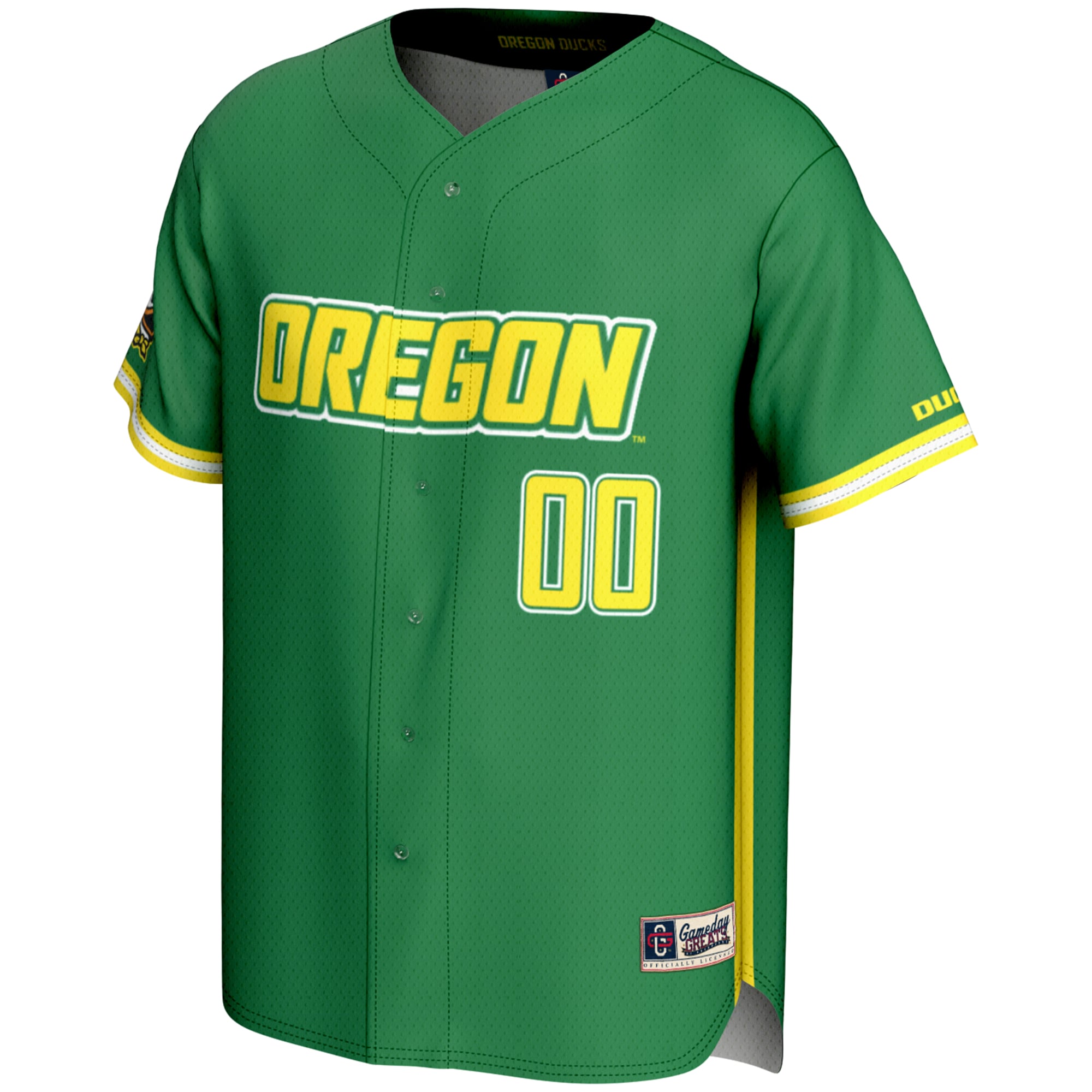 Oregon Ducks Lightweight Baseball Jersey Green - front view