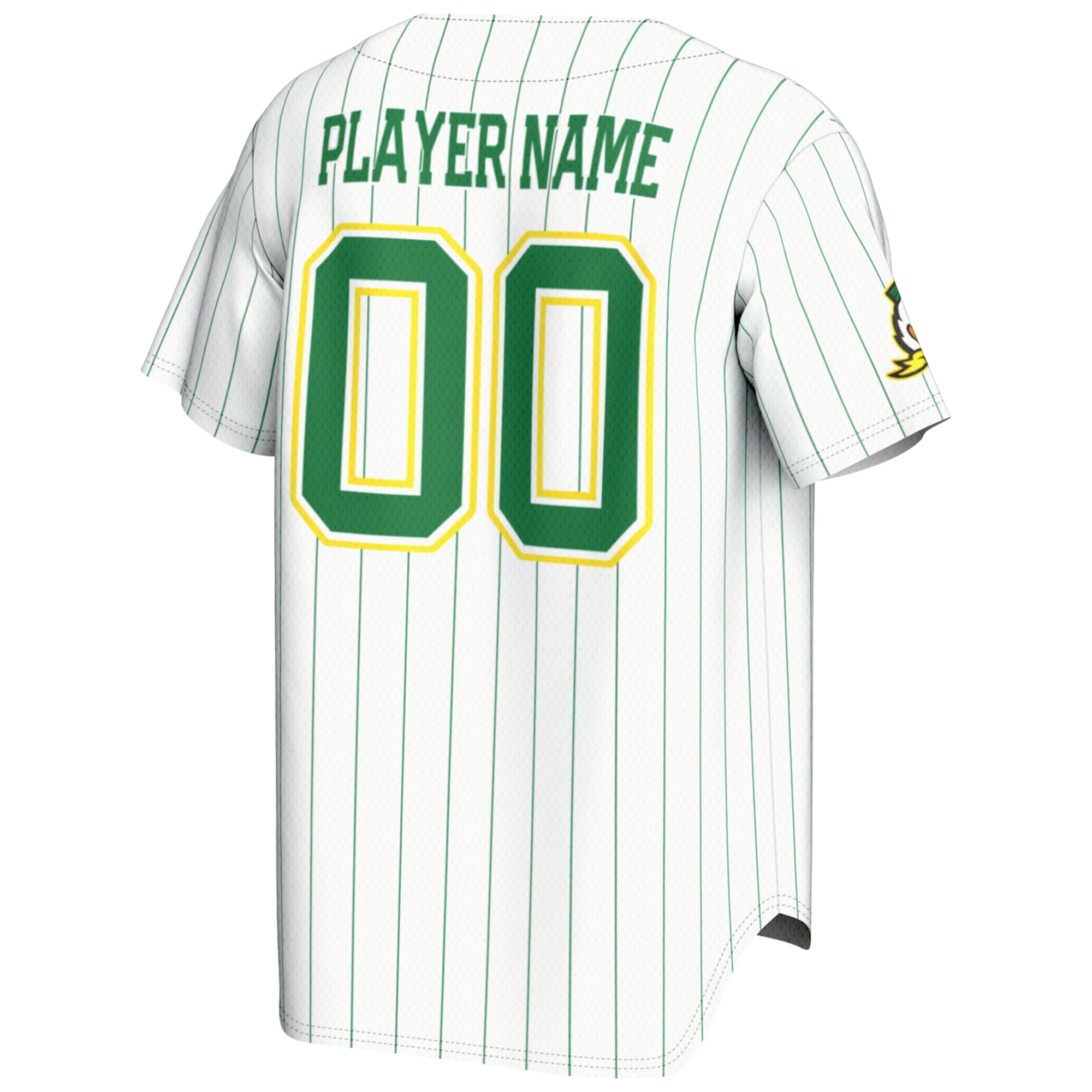 Oregon Ducks Lightweight Baseball Jersey White - back view
