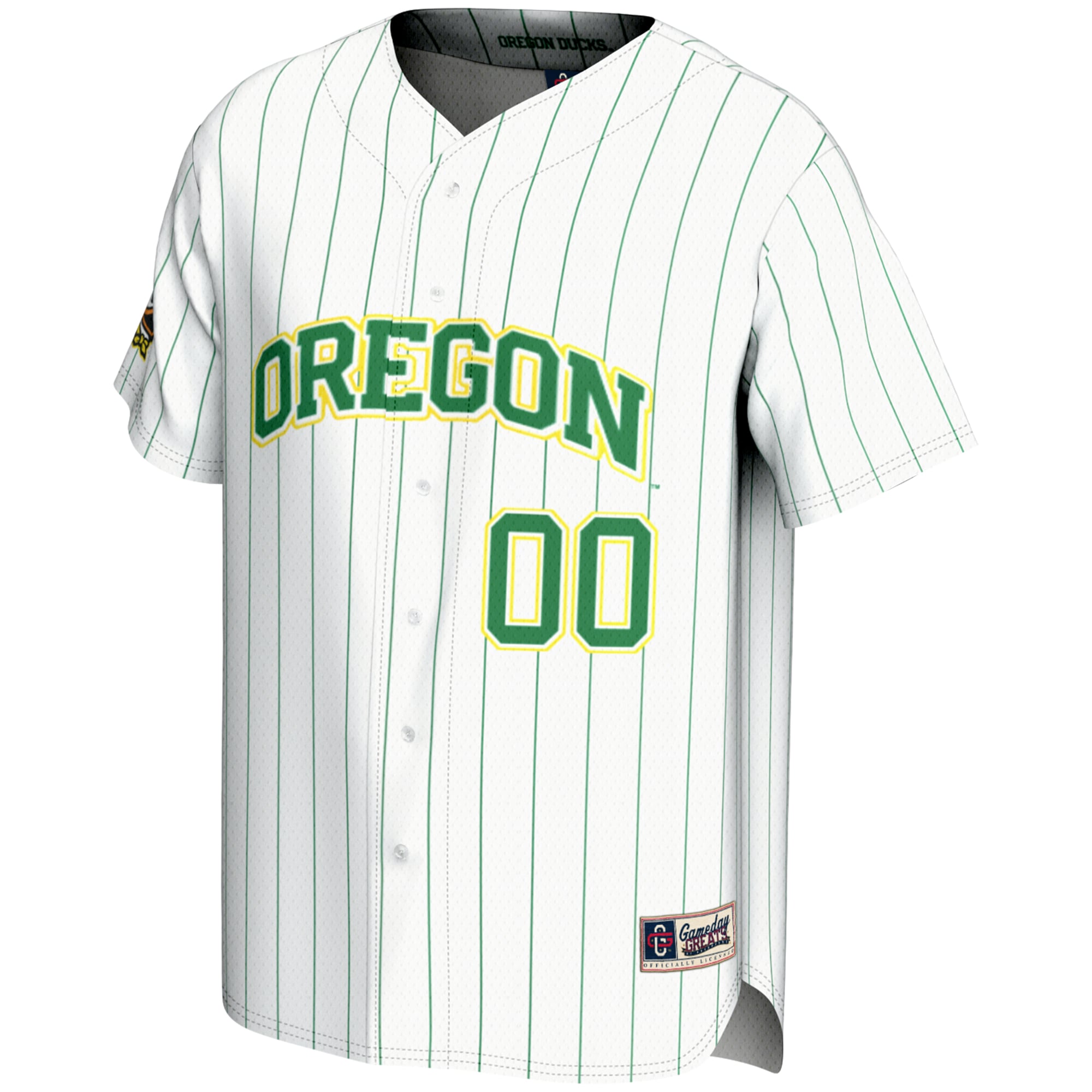 Oregon Ducks Lightweight Baseball Jersey White - front view