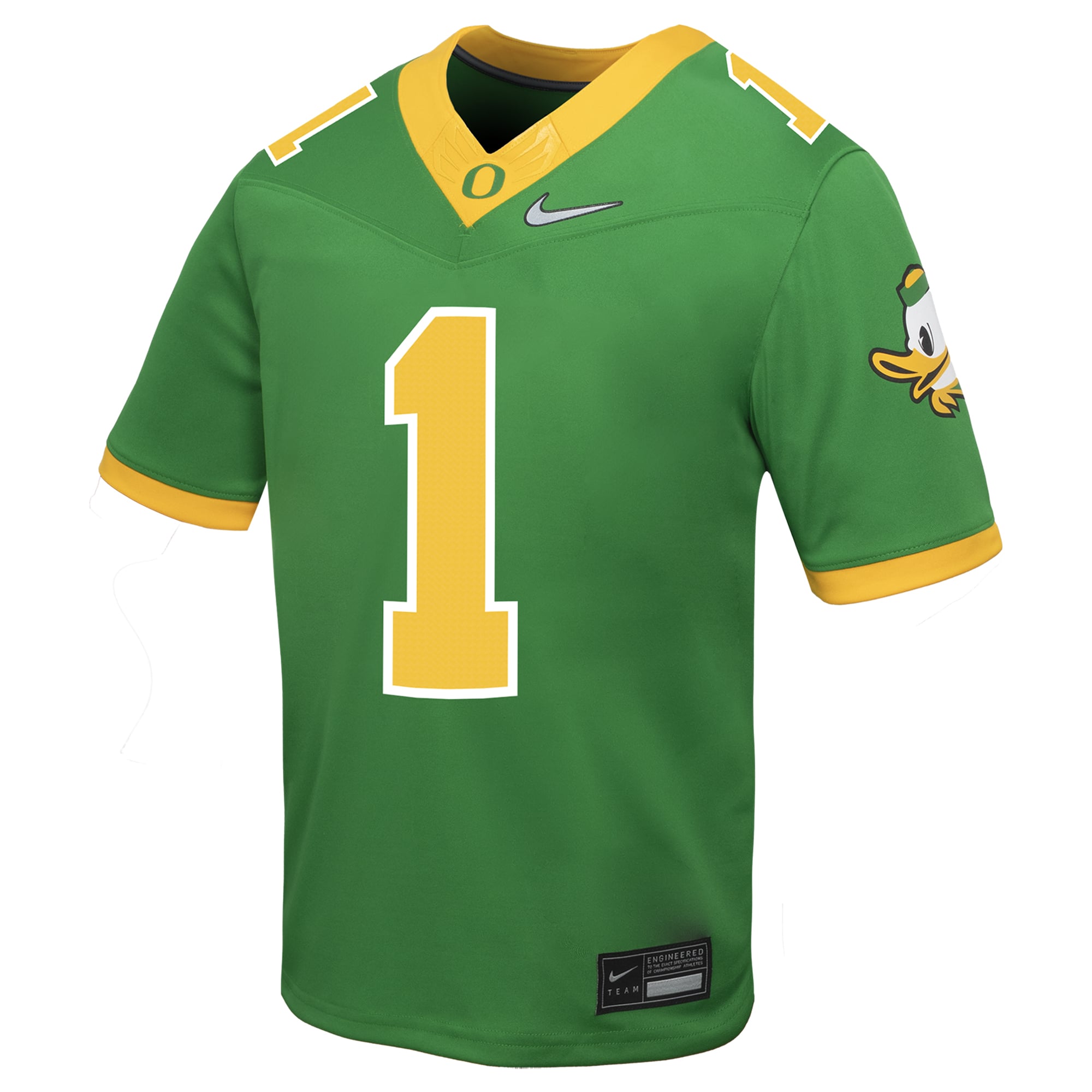 #1 Oregon Ducks Preschool Alternate Jersey Green - front view