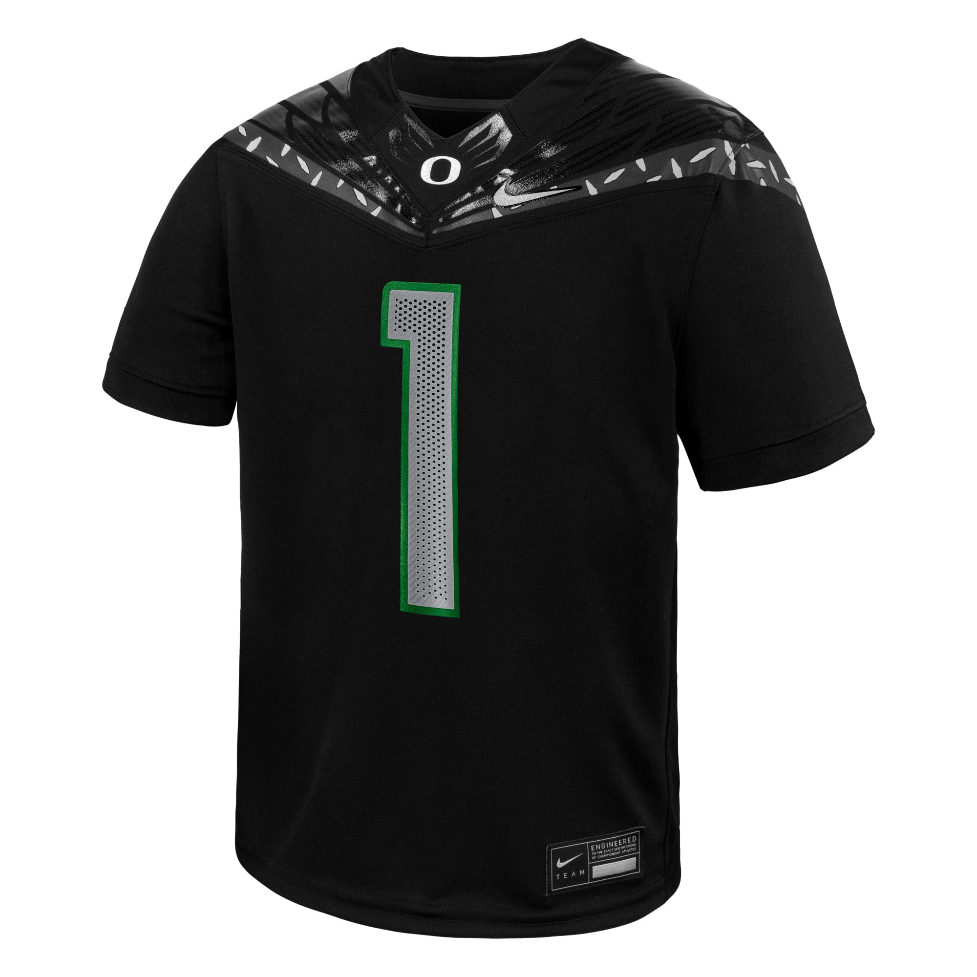 #1 Oregon Ducks Preschool Jersey Black - front view