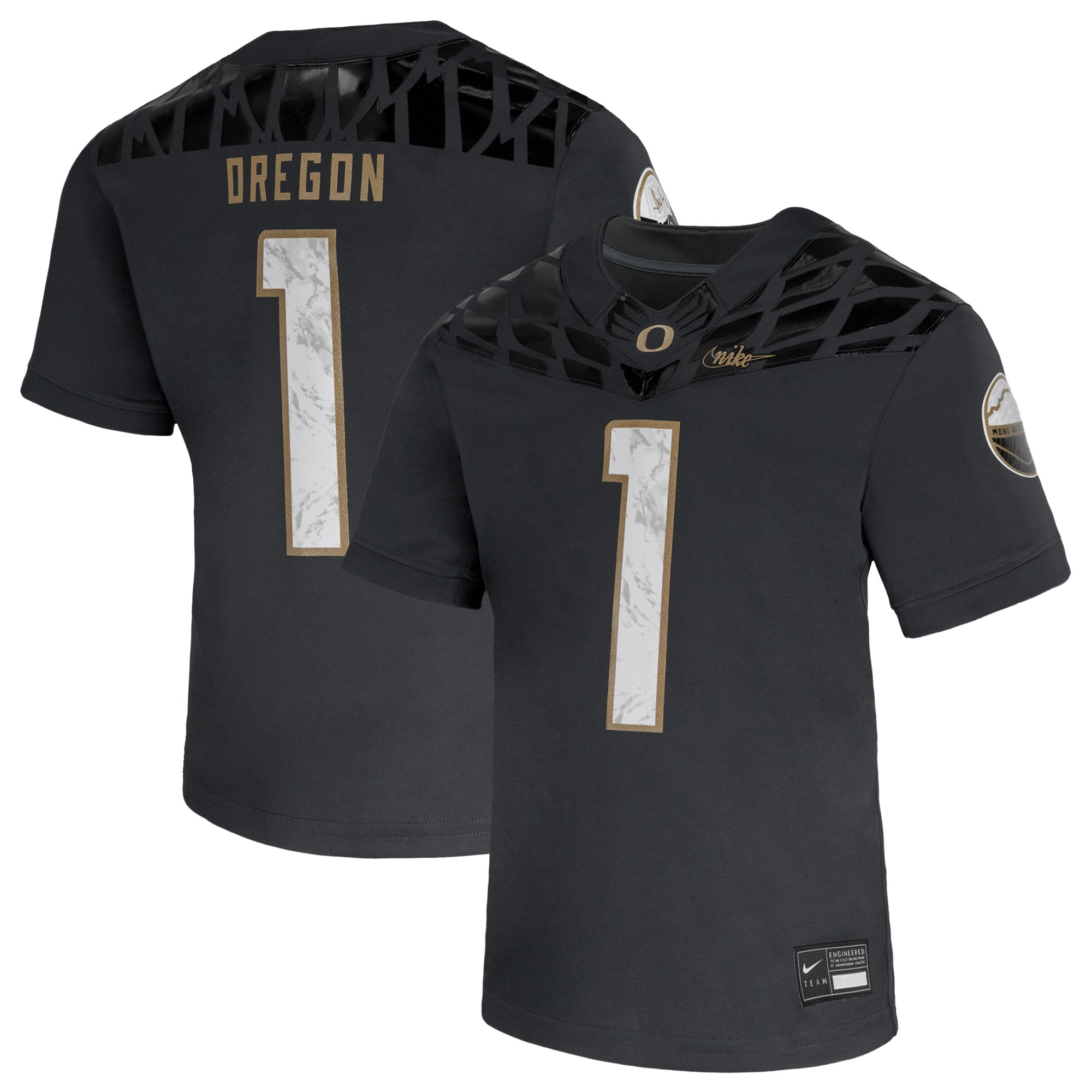 #1 Oregon Ducks Preschool Shoe Duck Jersey Anthracite - front and back view