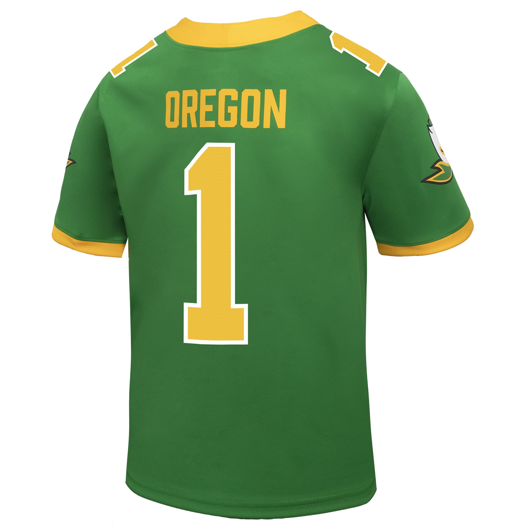 #1 Oregon Ducks Toddler Alternate Jersey Apple Green - back view