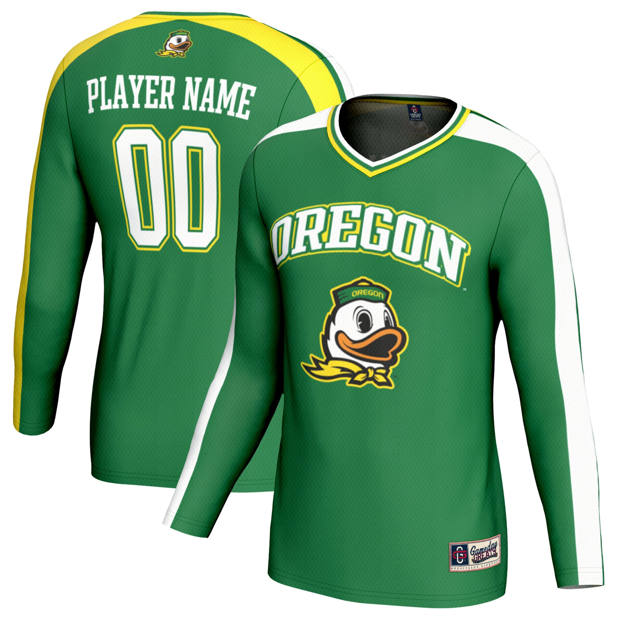 Oregon Ducks Unisex Collegiate Women's Volleyball Lightweight Fashion Jersey - front and back view
