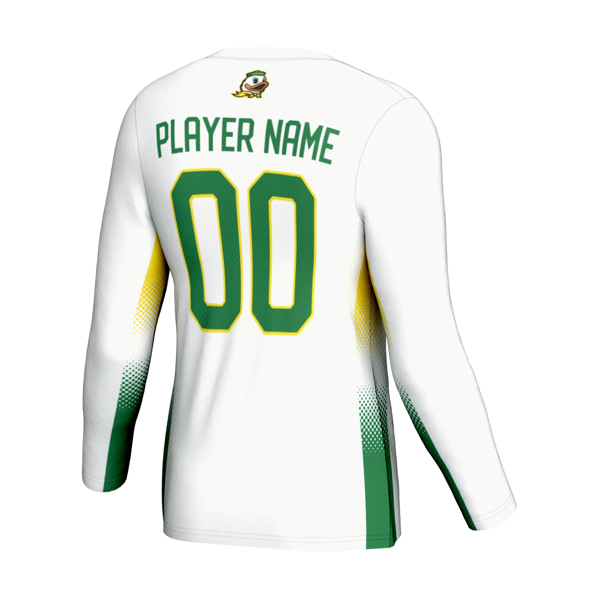 Oregon Ducks Unisex Lightweight Volleyball Jersey White - back view