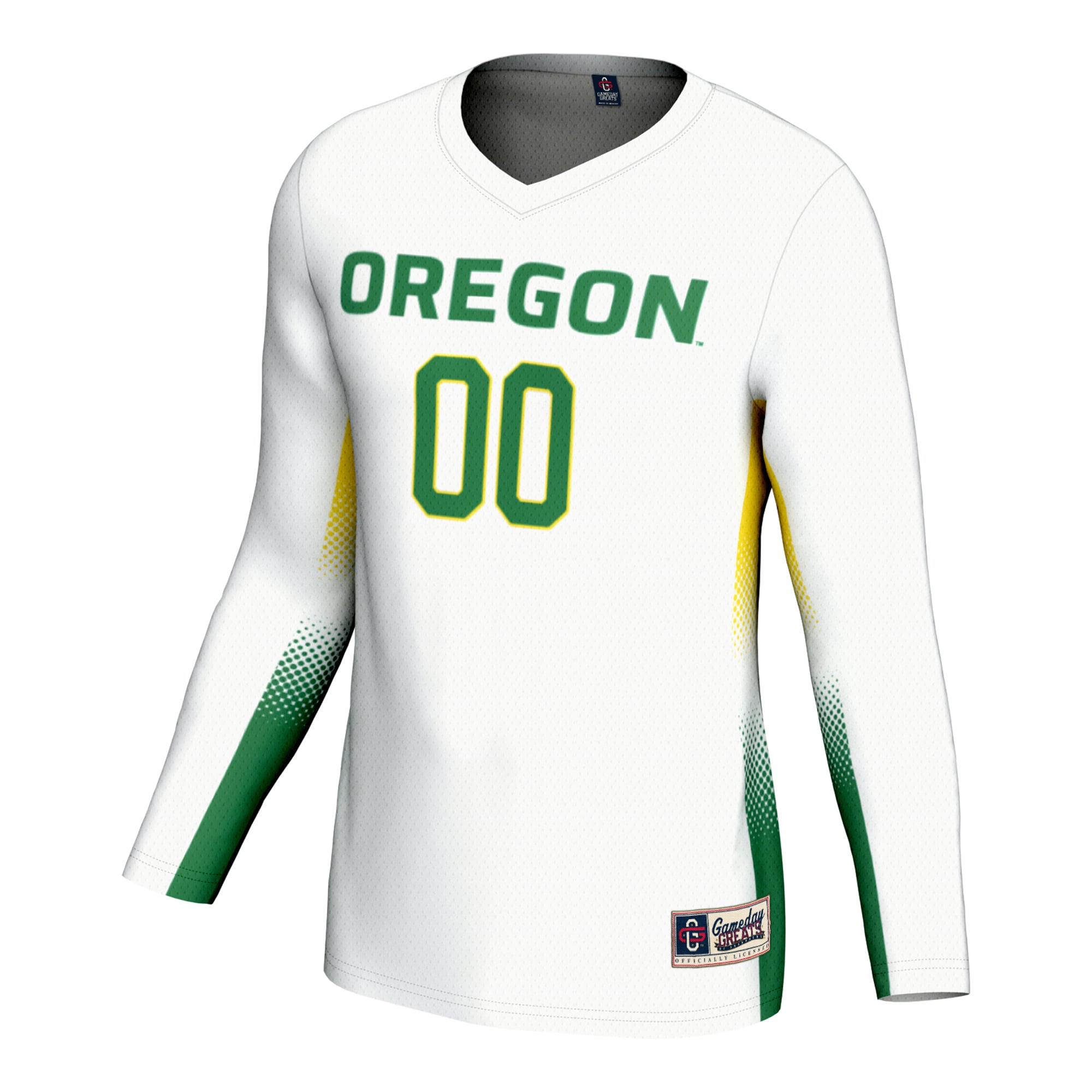 Oregon Ducks Unisex Lightweight Volleyball Jersey White - front view