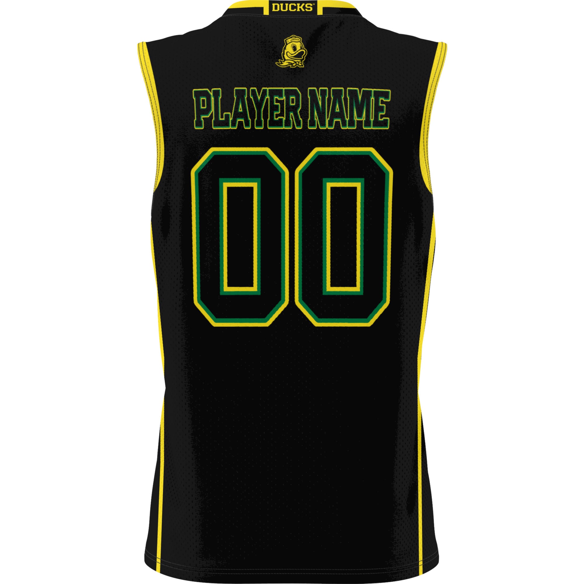 Oregon Ducks Unisex Lightweight Women's Basketball Jersey Black - back view