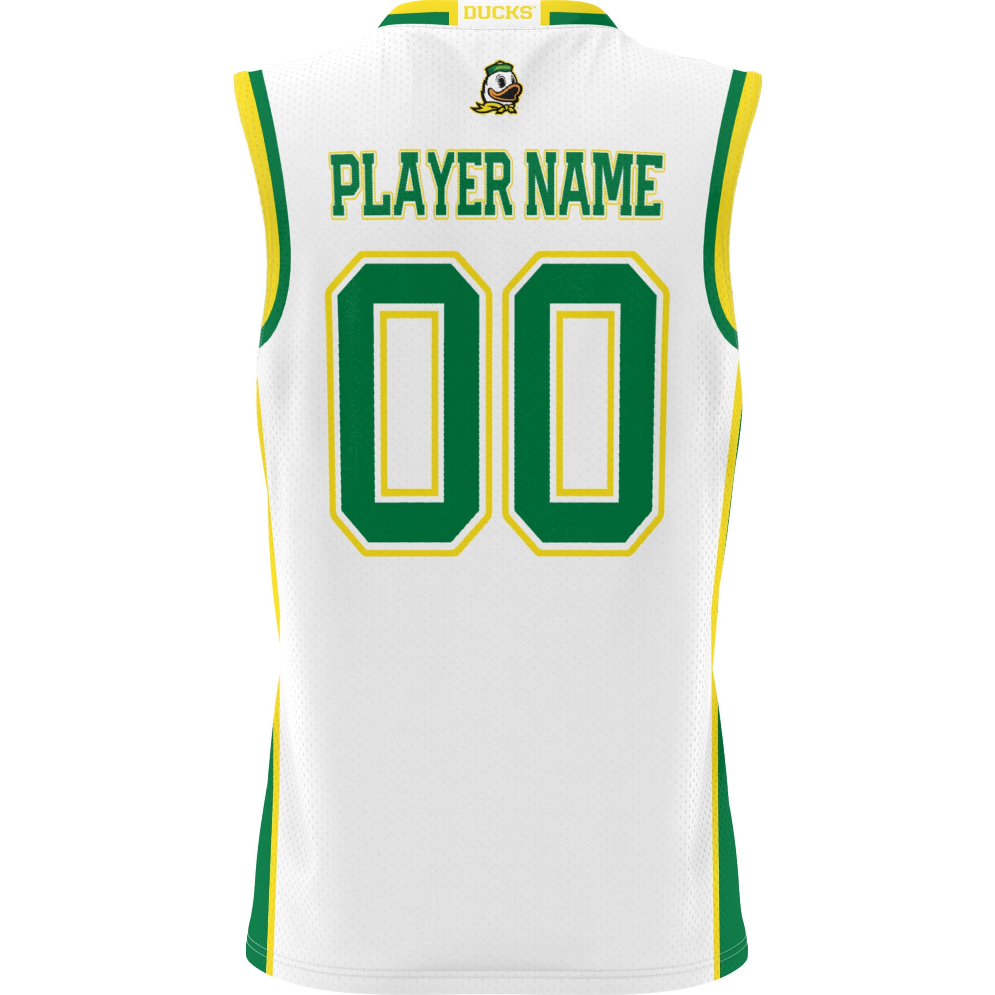 Oregon Ducks Unisex Lightweight Women's Basketball Jersey White - back view