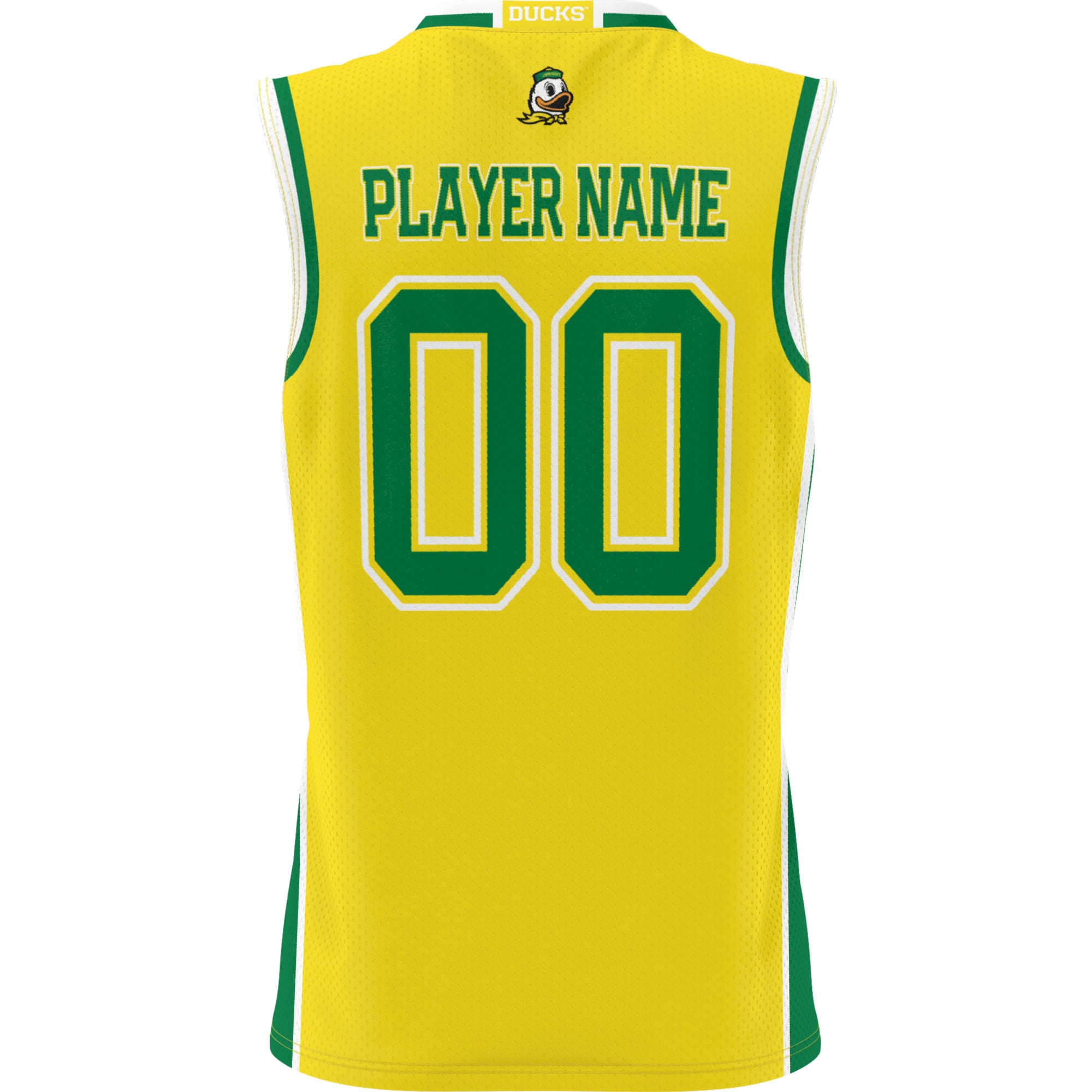 Oregon Ducks Unisex Lightweight Women's Basketball Jersey Yellow - back view