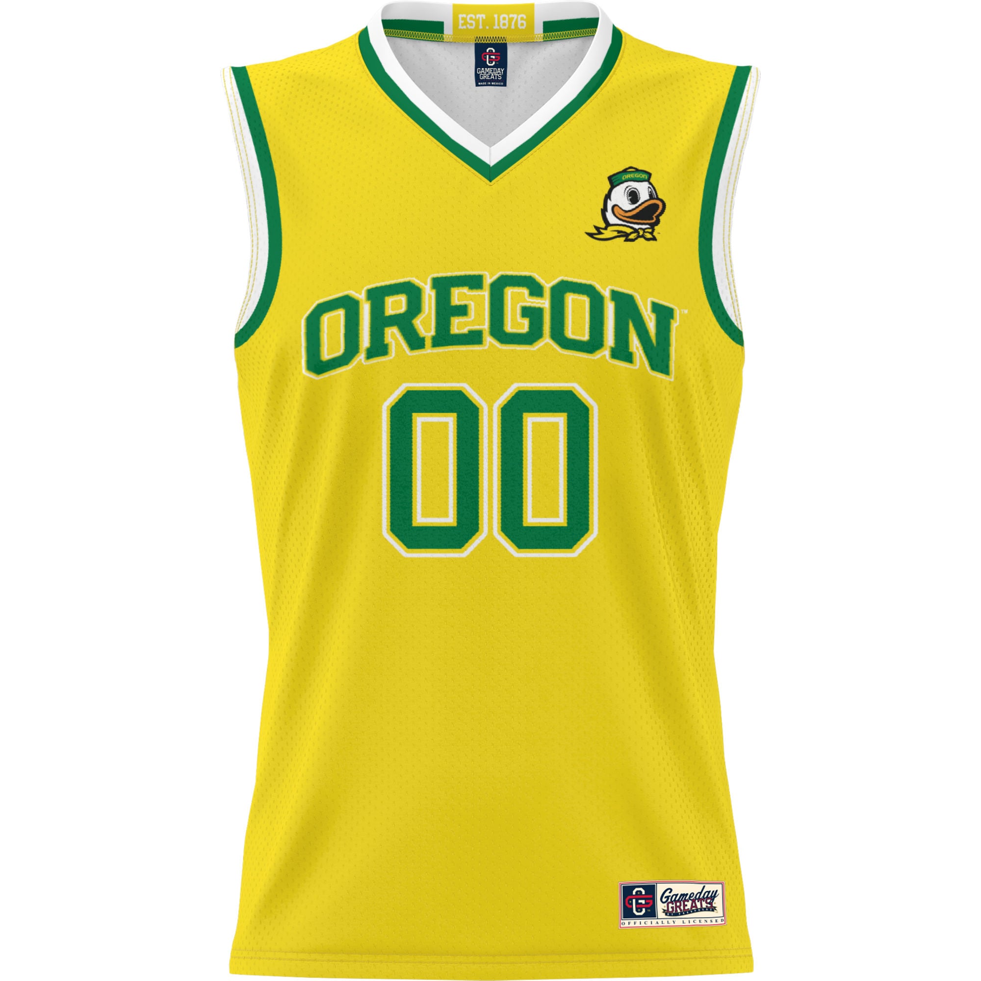 Oregon Ducks Youth Lightweight Women's Basketball Jersey Yellow - front view