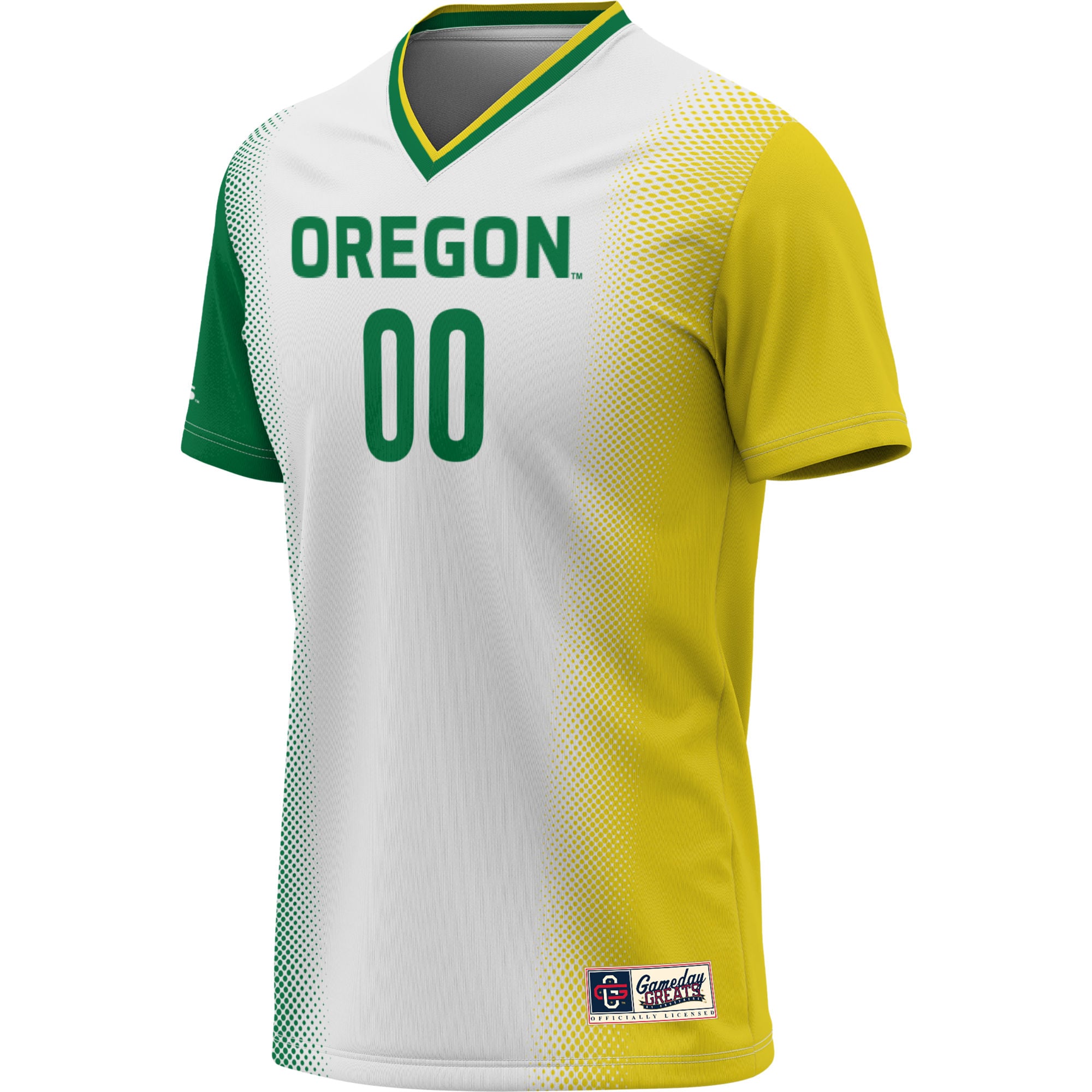 Oregon Ducks Youth Lightweight Women's Soccer Jersey White - front view