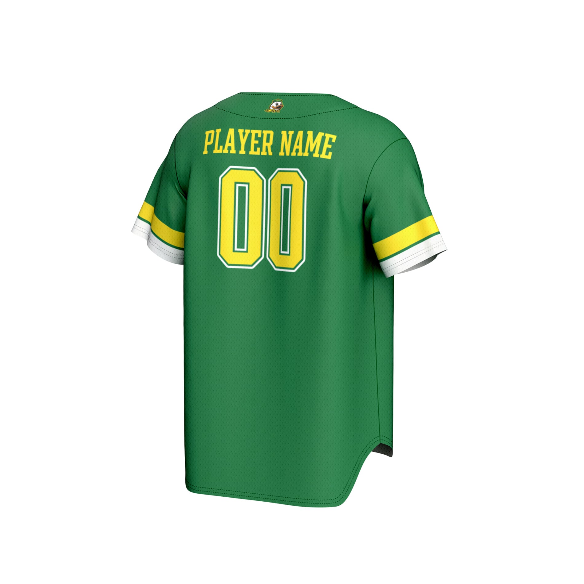 Oregon Ducks Unisex Personalized Collegiate Baseball Fashion Jersey Green - back view