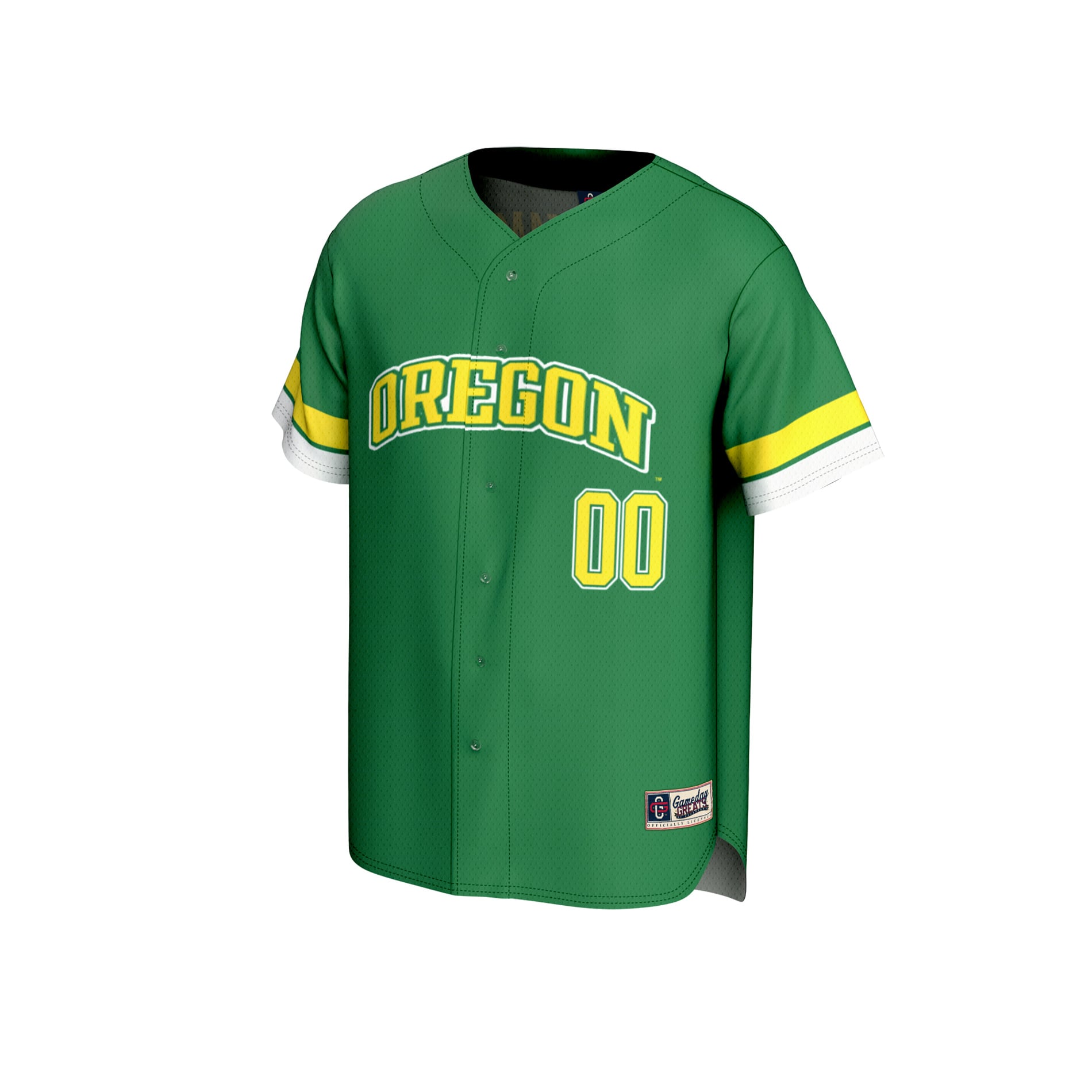 Oregon Ducks Unisex Personalized Collegiate Baseball Fashion Jersey Green - front view