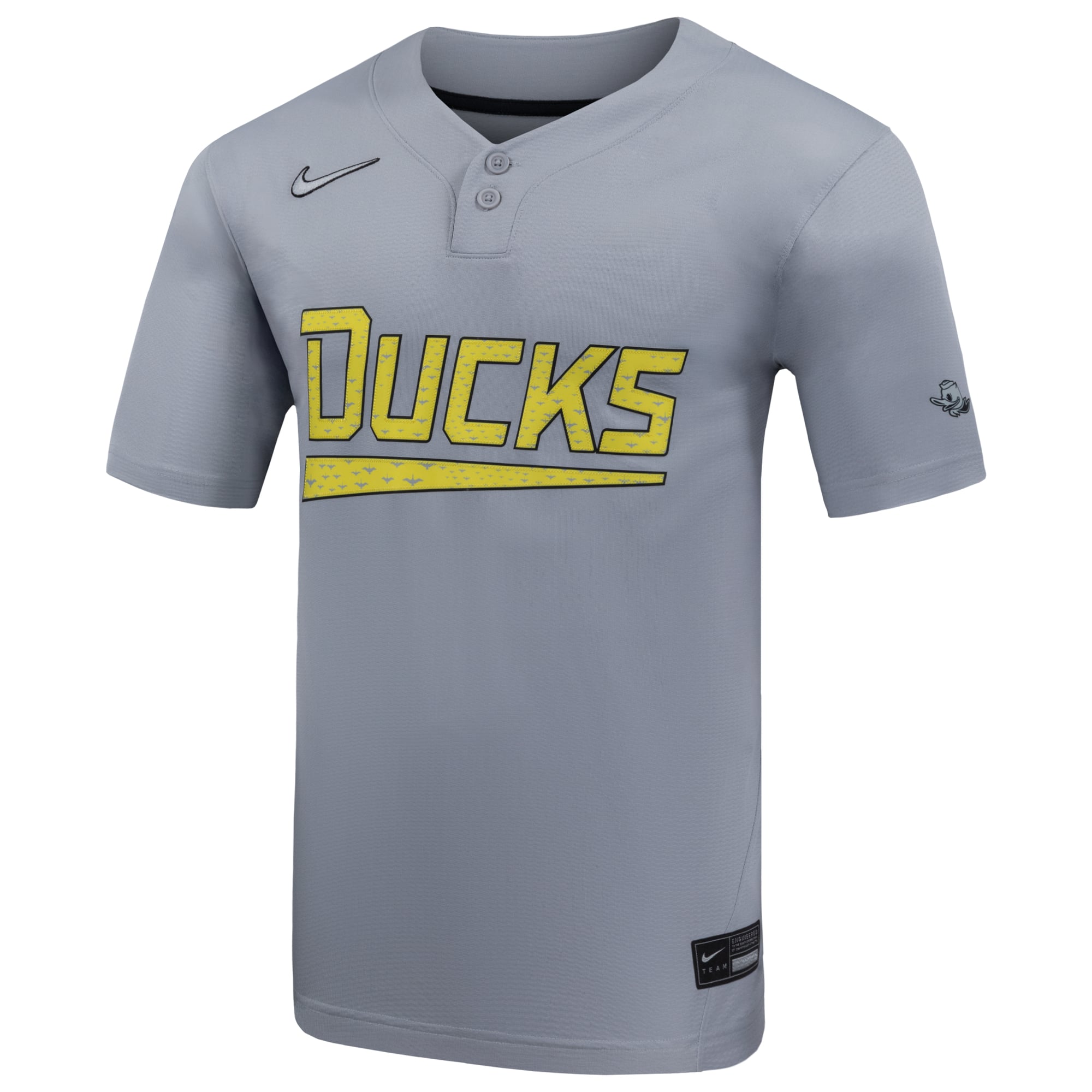 Oregon Ducks Unisex Softball Jersey Gray - front view