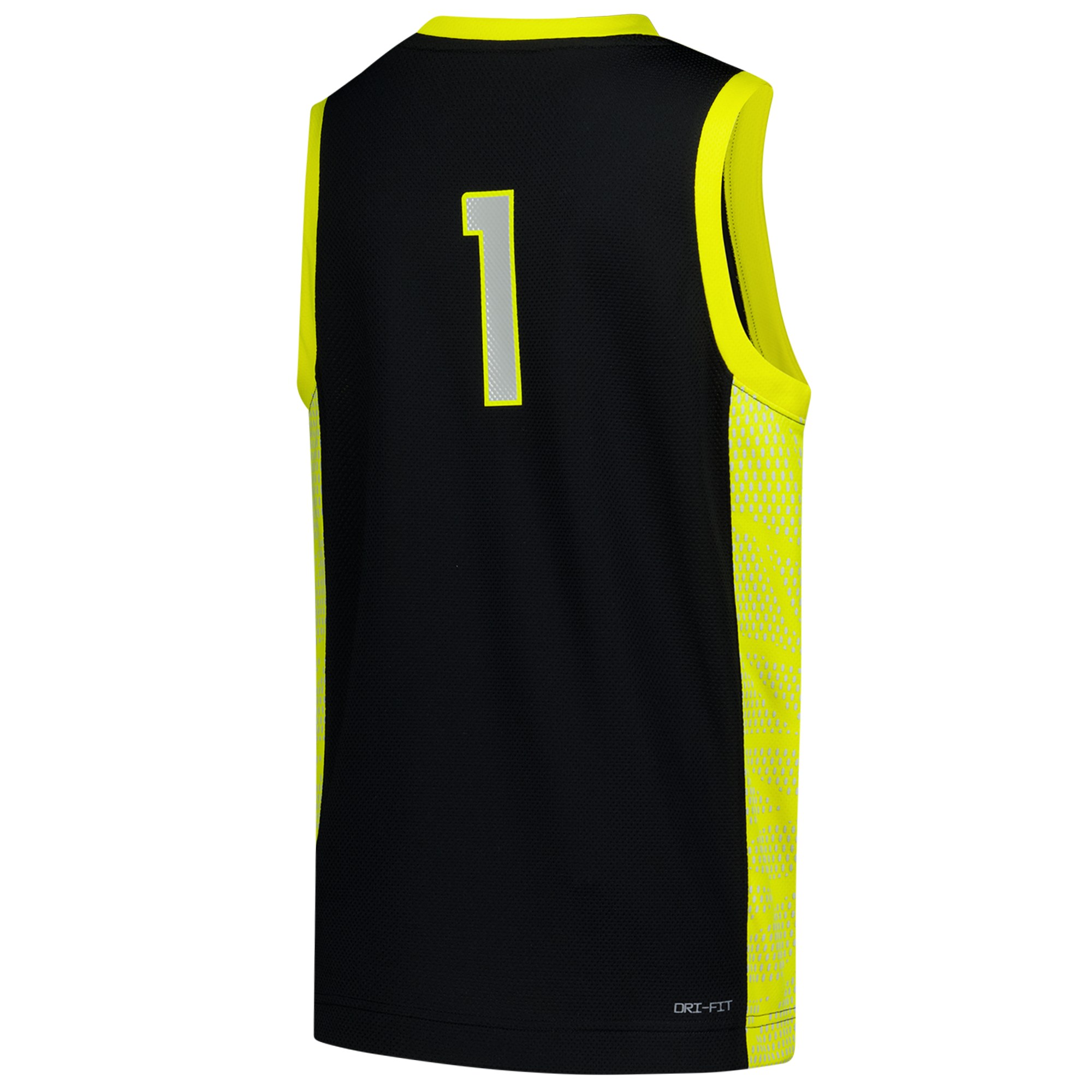#1 Oregon Ducks Youth Basketball Jersey Black - back view