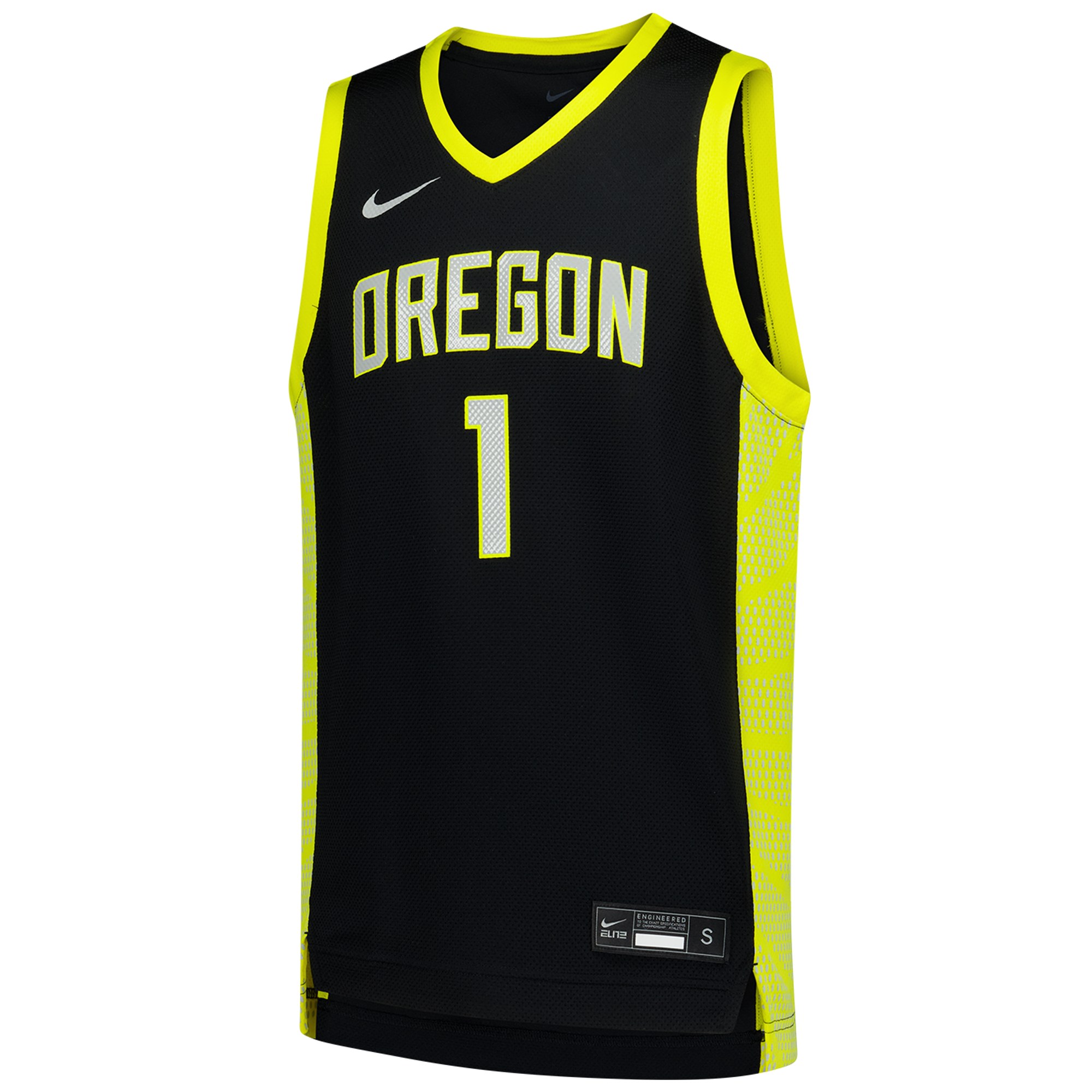 #1 Oregon Ducks Youth Basketball Jersey Black - front view