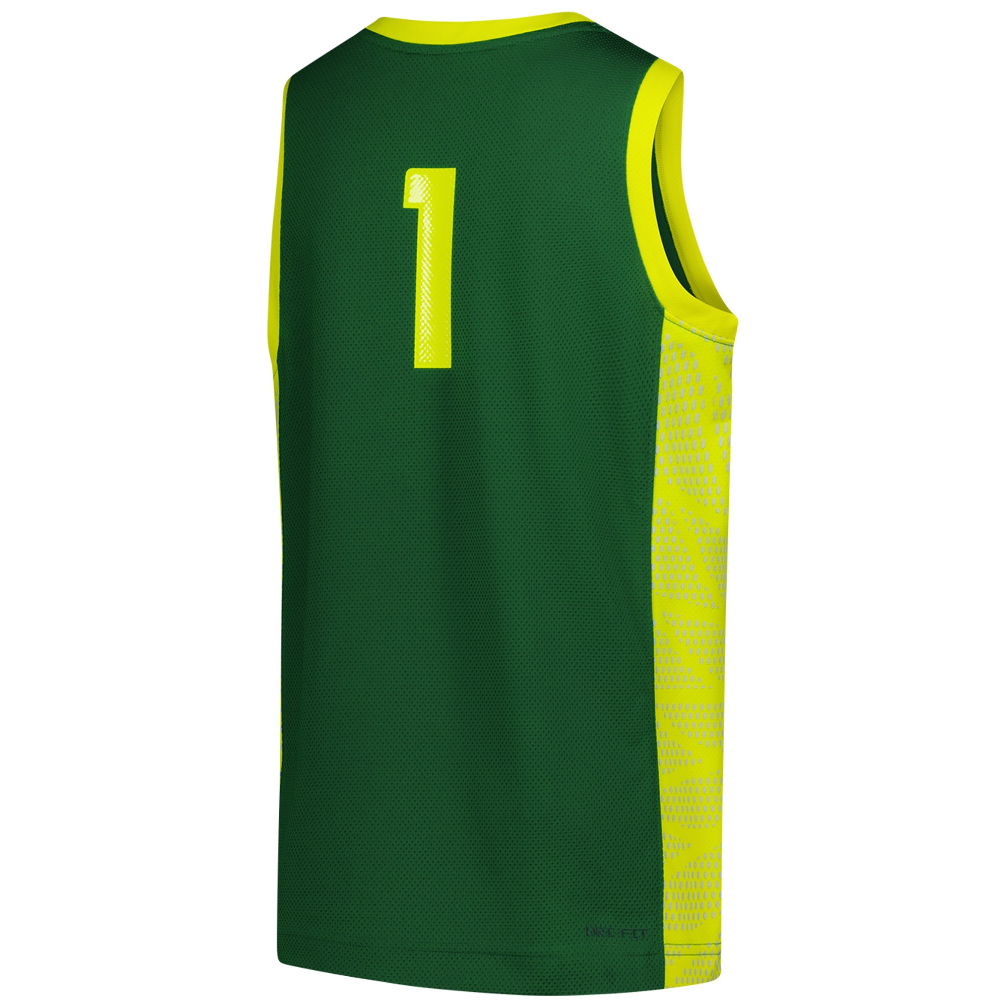 #1 Oregon Ducks Youth Basketball Jersey Green - back view