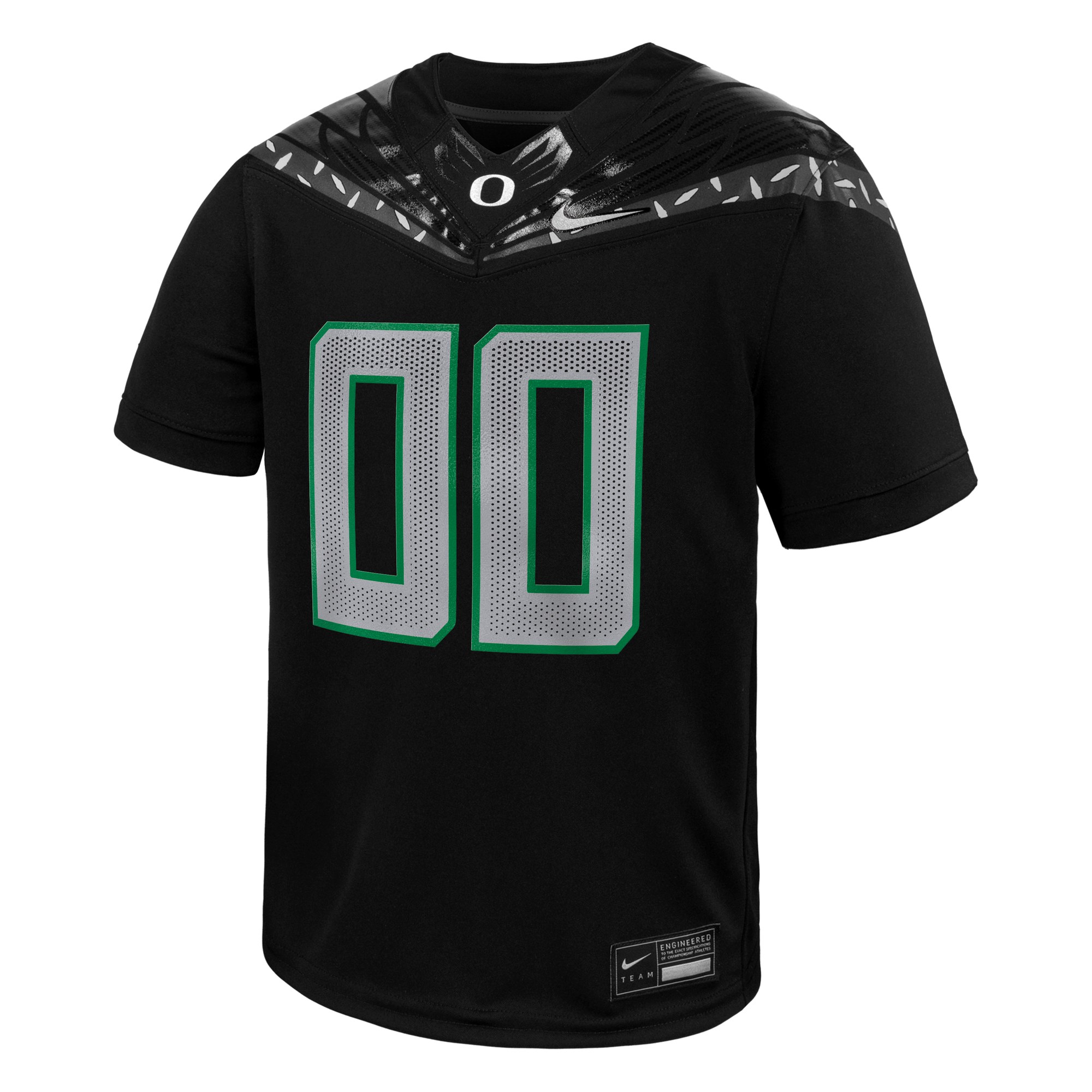 Oregon Ducks Youth Custom Football Jersey Black - back view