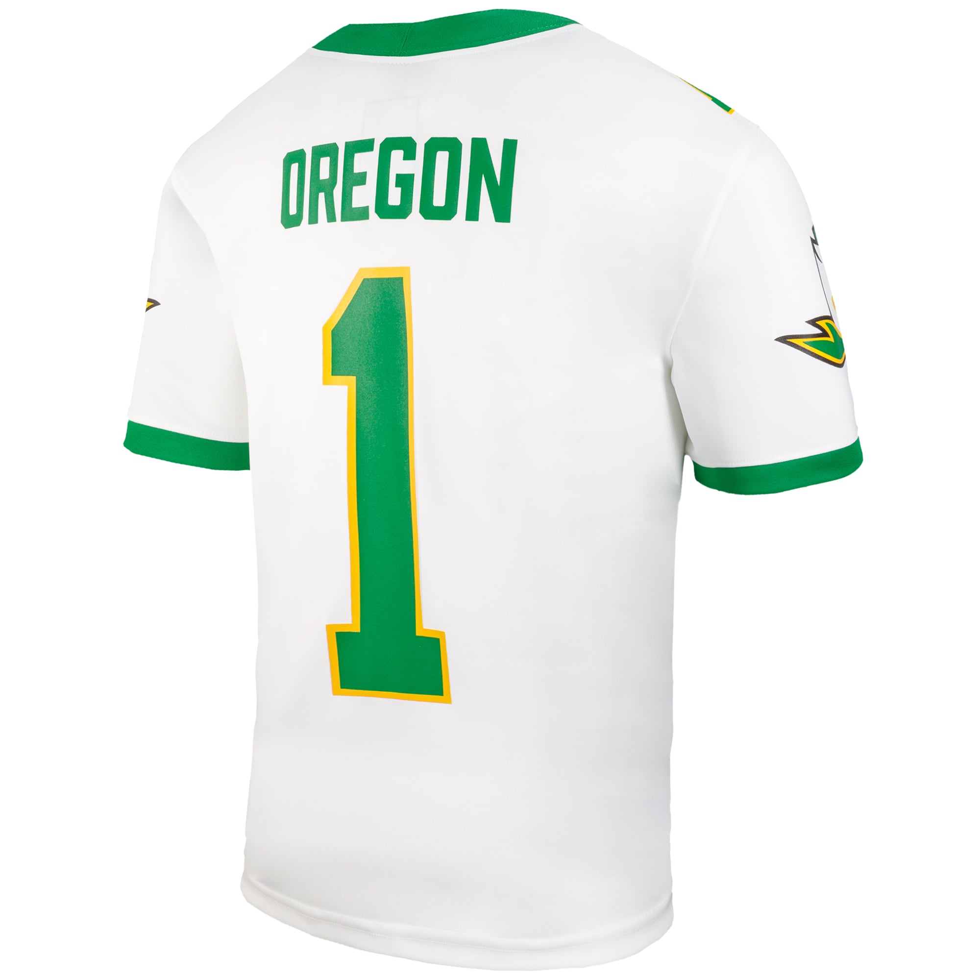 #1 Oregon Ducks Youth Jersey White - back view