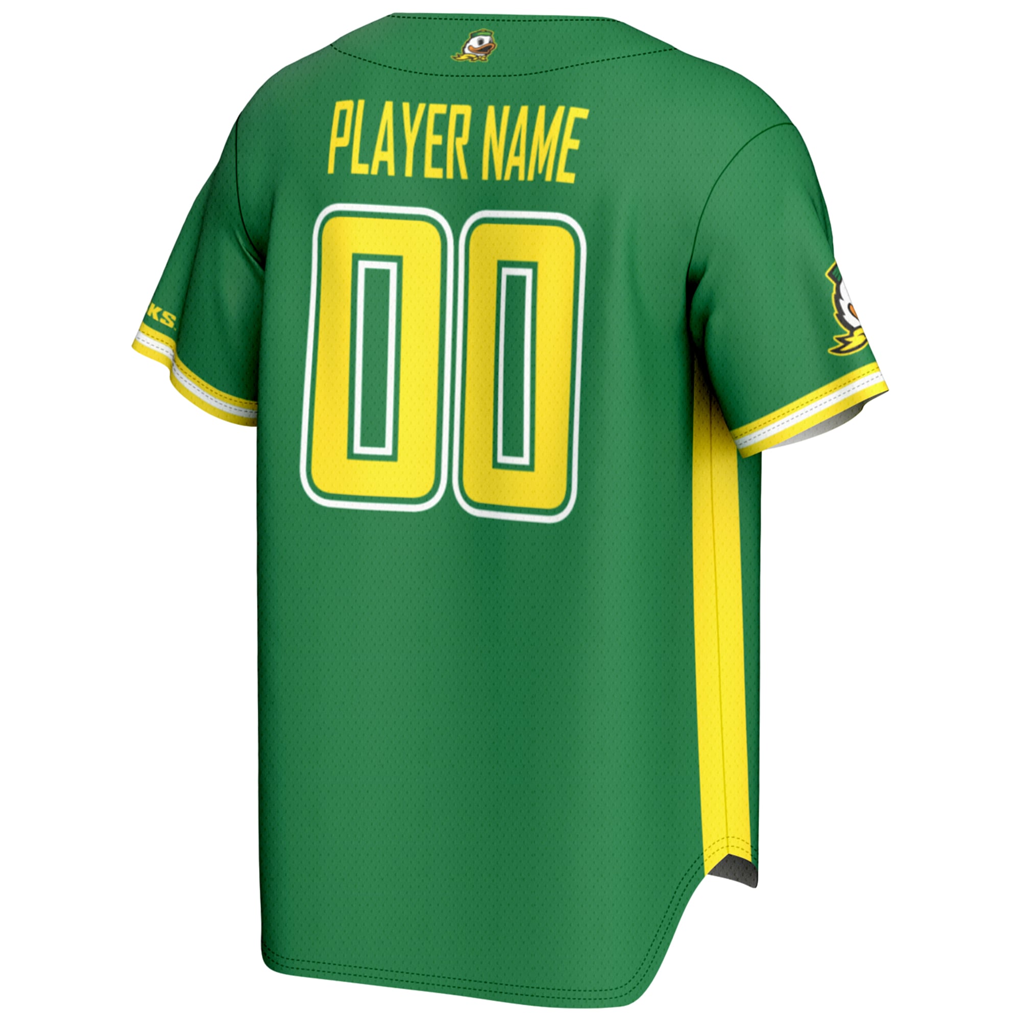 Oregon Ducks Youth Lightweight Baseball Jersey Green - back view