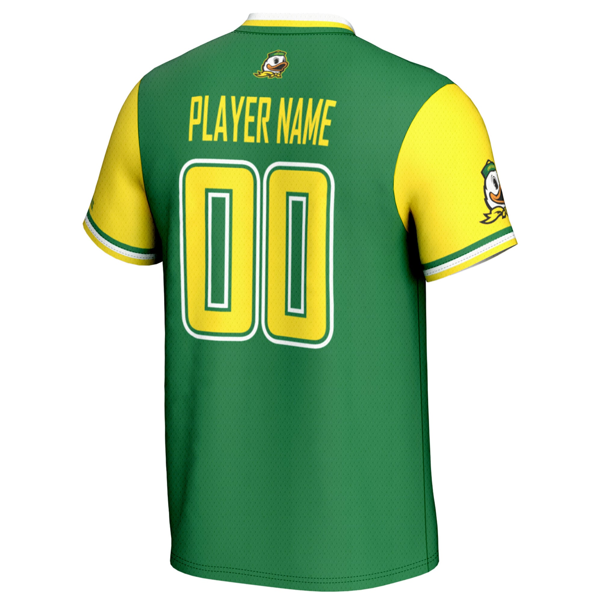 Oregon Ducks Youth Lightweight Softball Jersey Green - back view