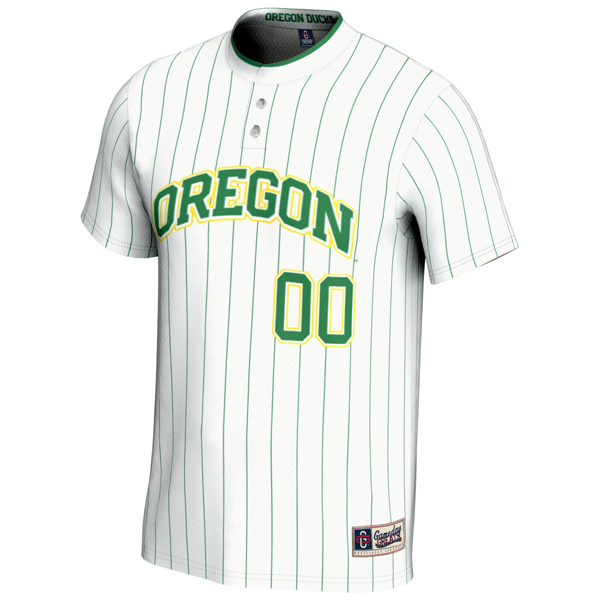 Oregon Ducks Youth Lightweight Softball Jersey White - front view