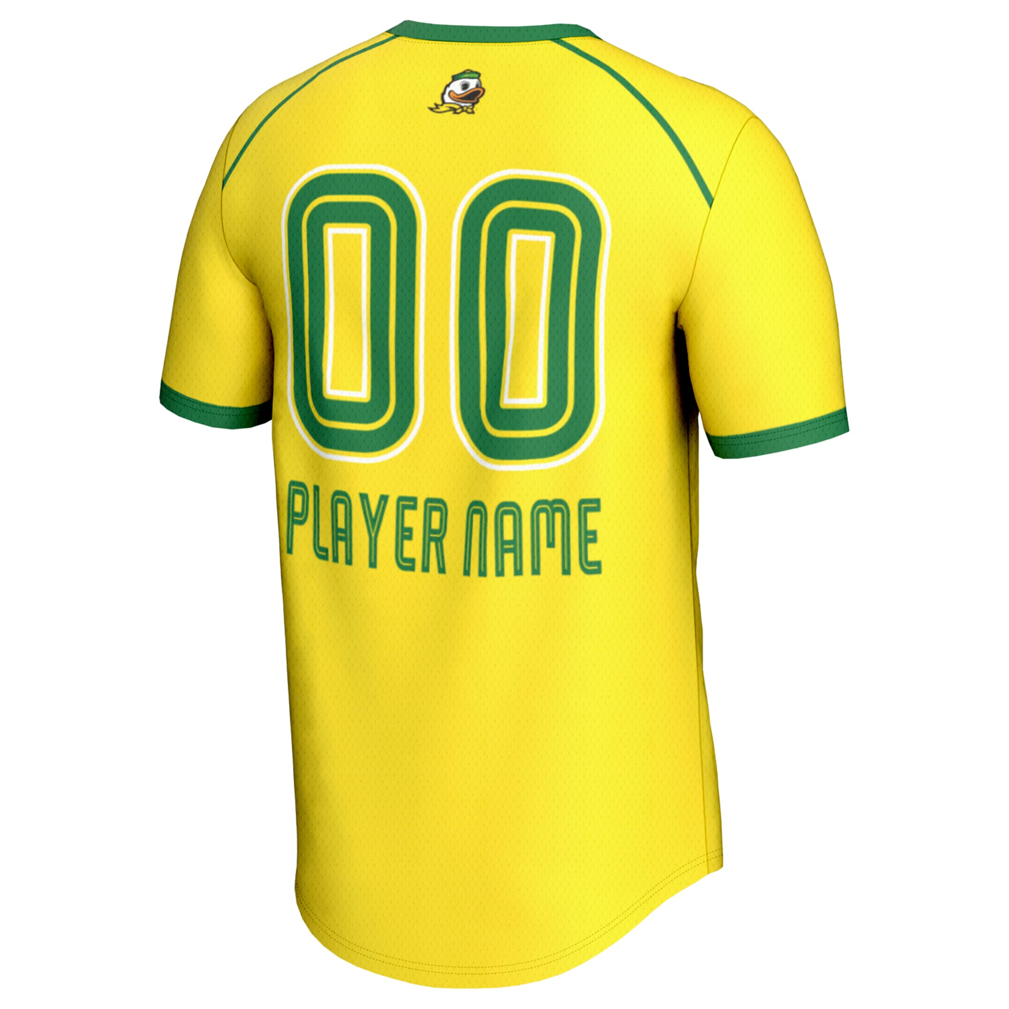 Oregon Ducks Youth Women's Lacrosse Lightweight Jersey Yellow - back view