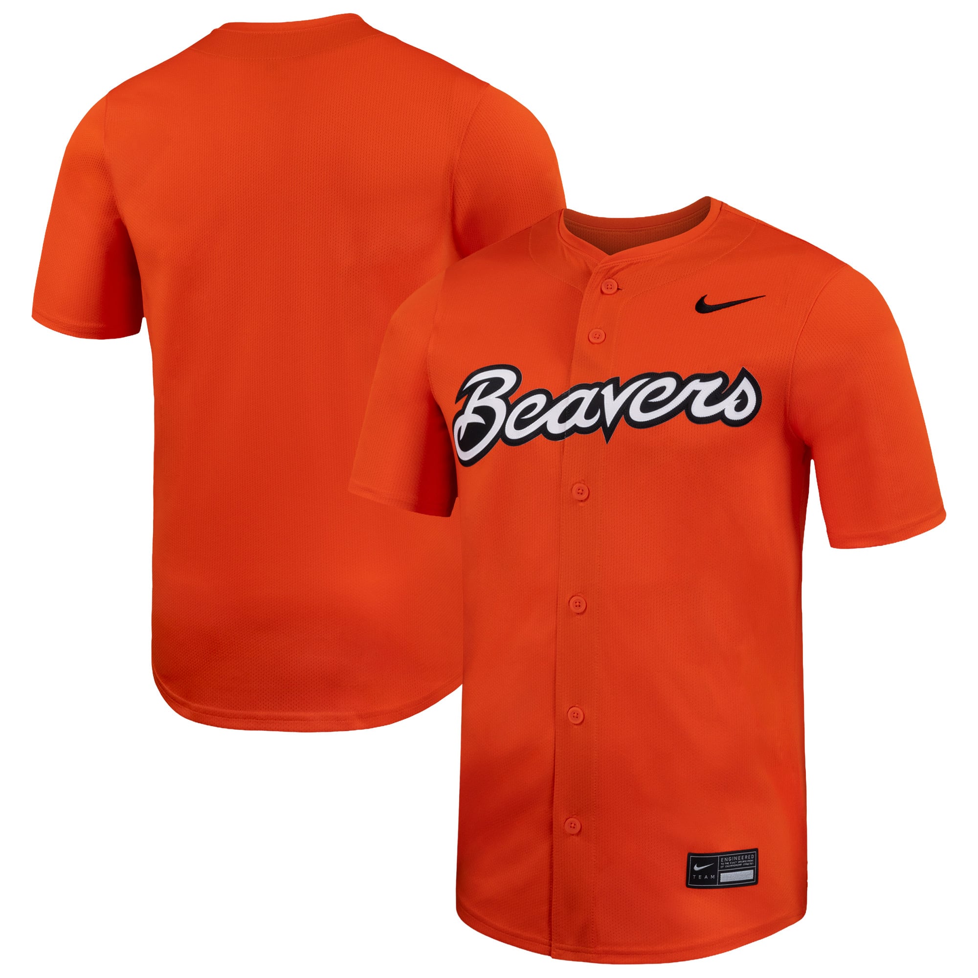 Oregon State Beavers Baseball Jersey Orange - front and back view