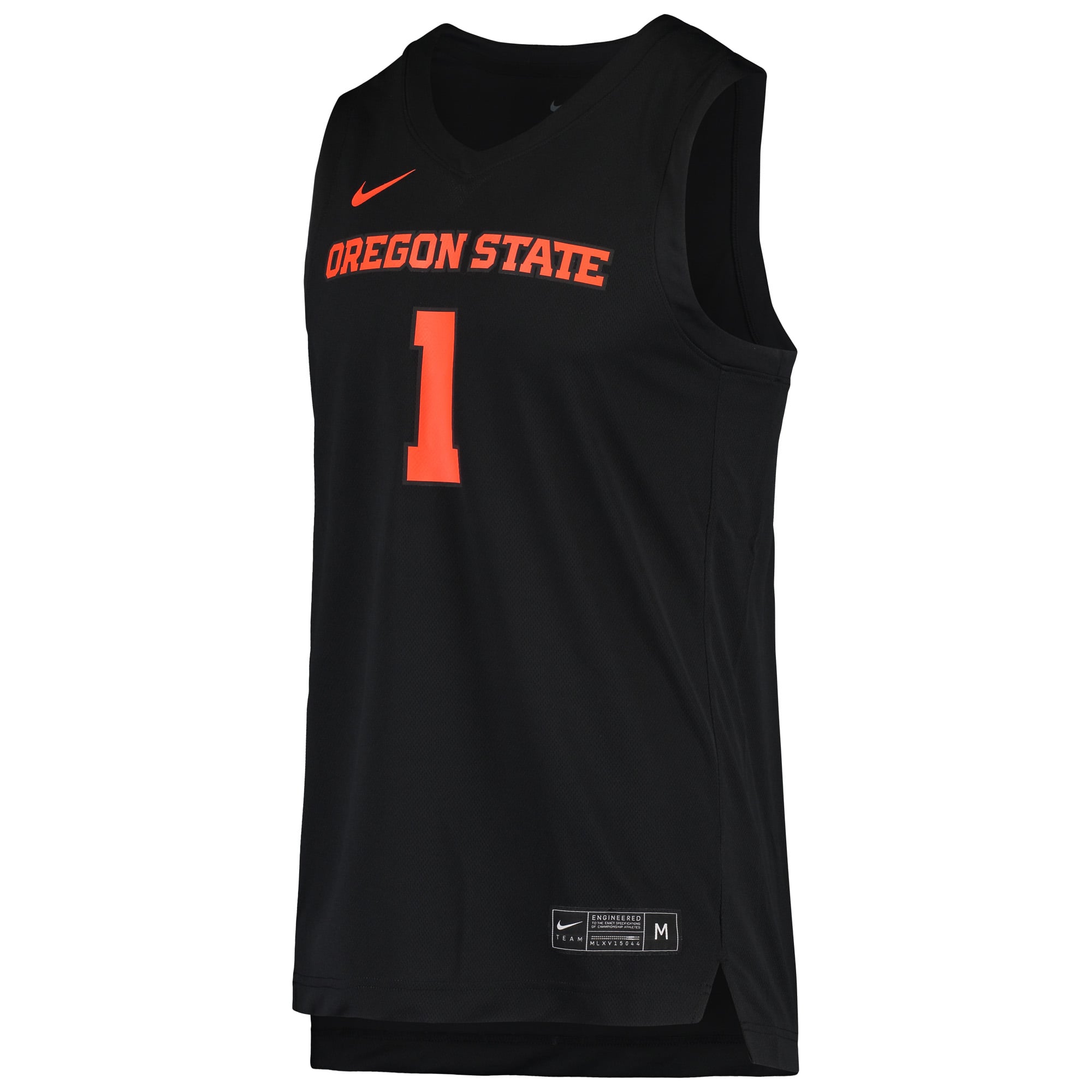 #1 Oregon State Beavers Basketball Jersey Black - front view