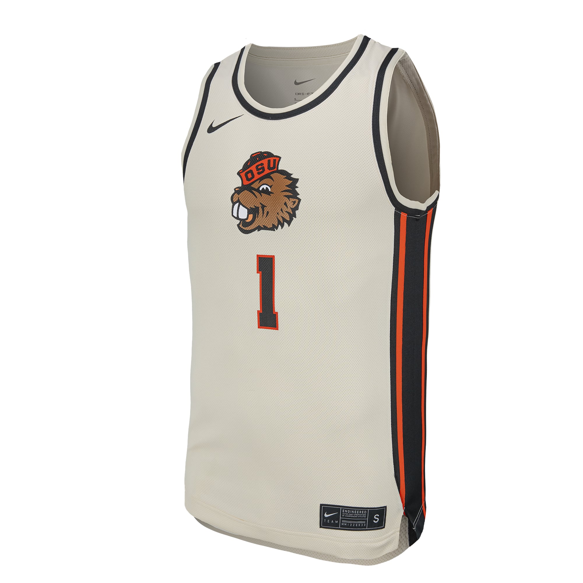 Oregon State Beavers Basketball Jersey Natural - front view