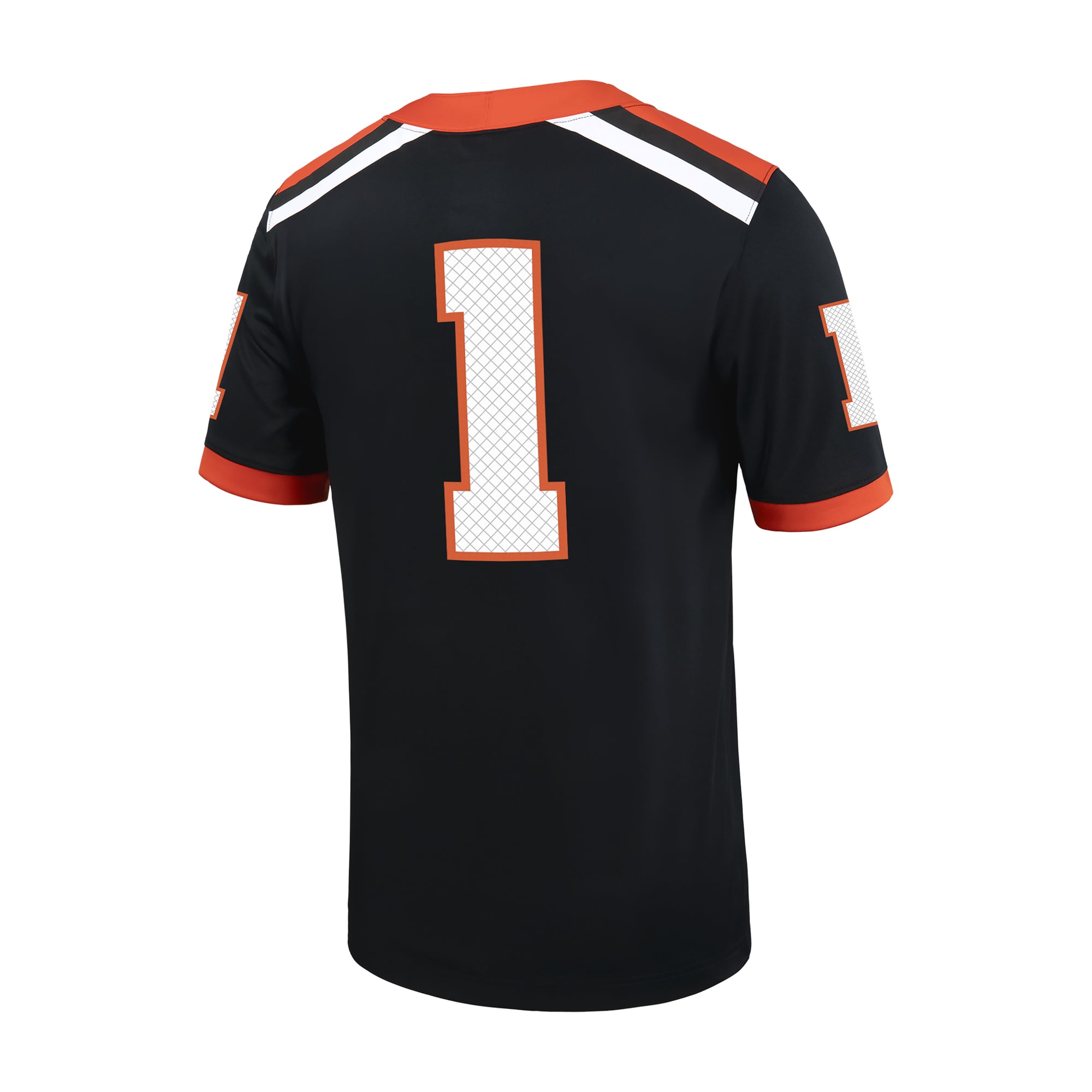 #1 Oregon State Beavers Football Jersey - Black - back view