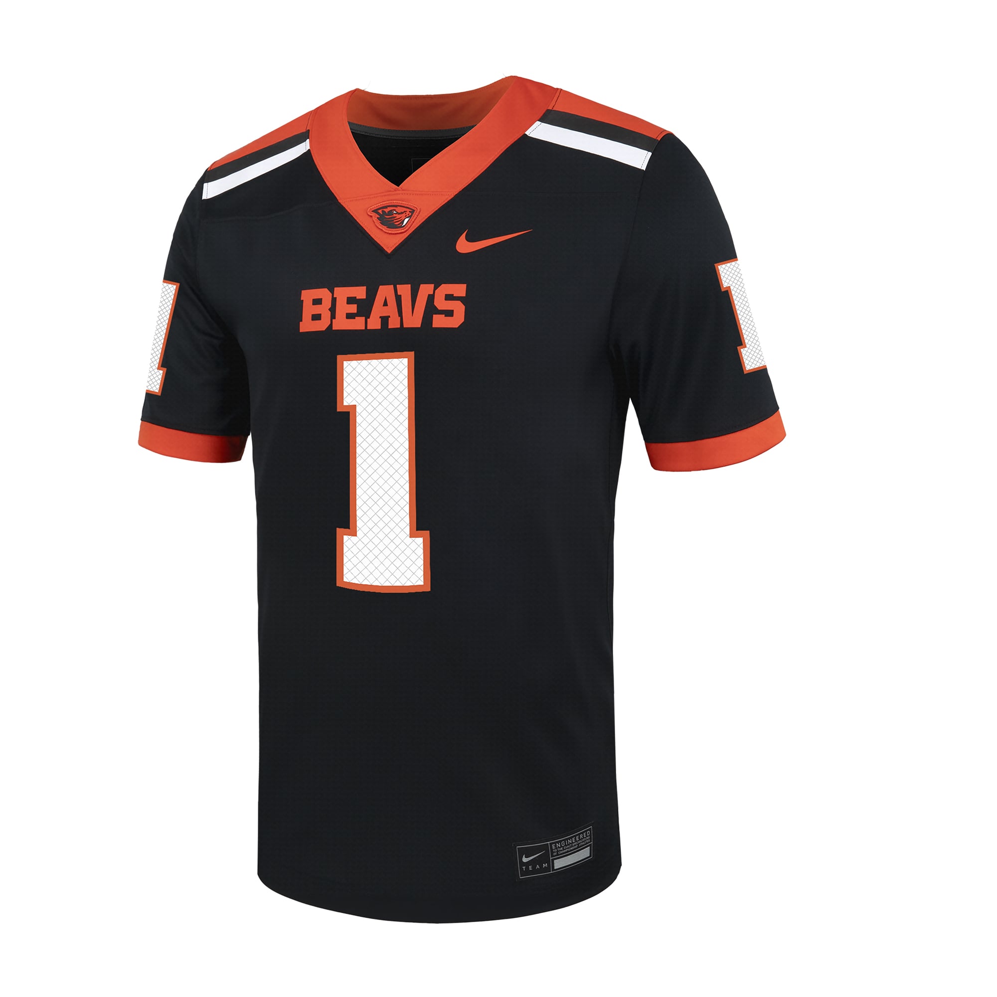 #1 Oregon State Beavers Football Jersey - Black - front view