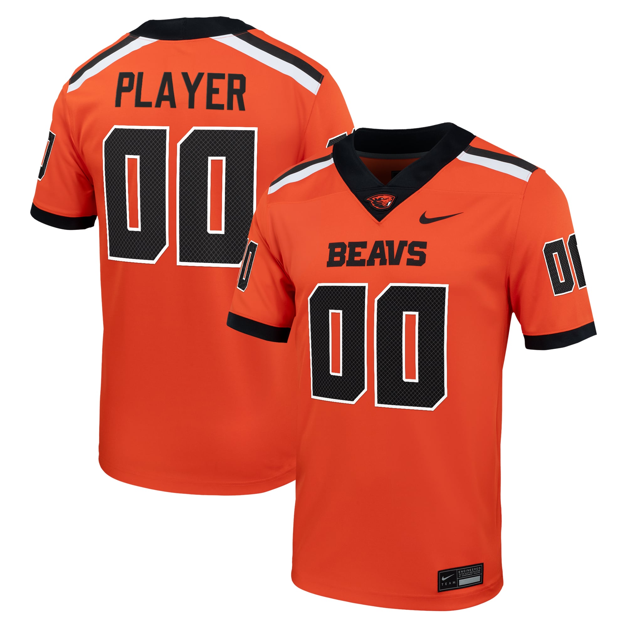 Oregon State Beavers Football Jersey Orange - front and back view