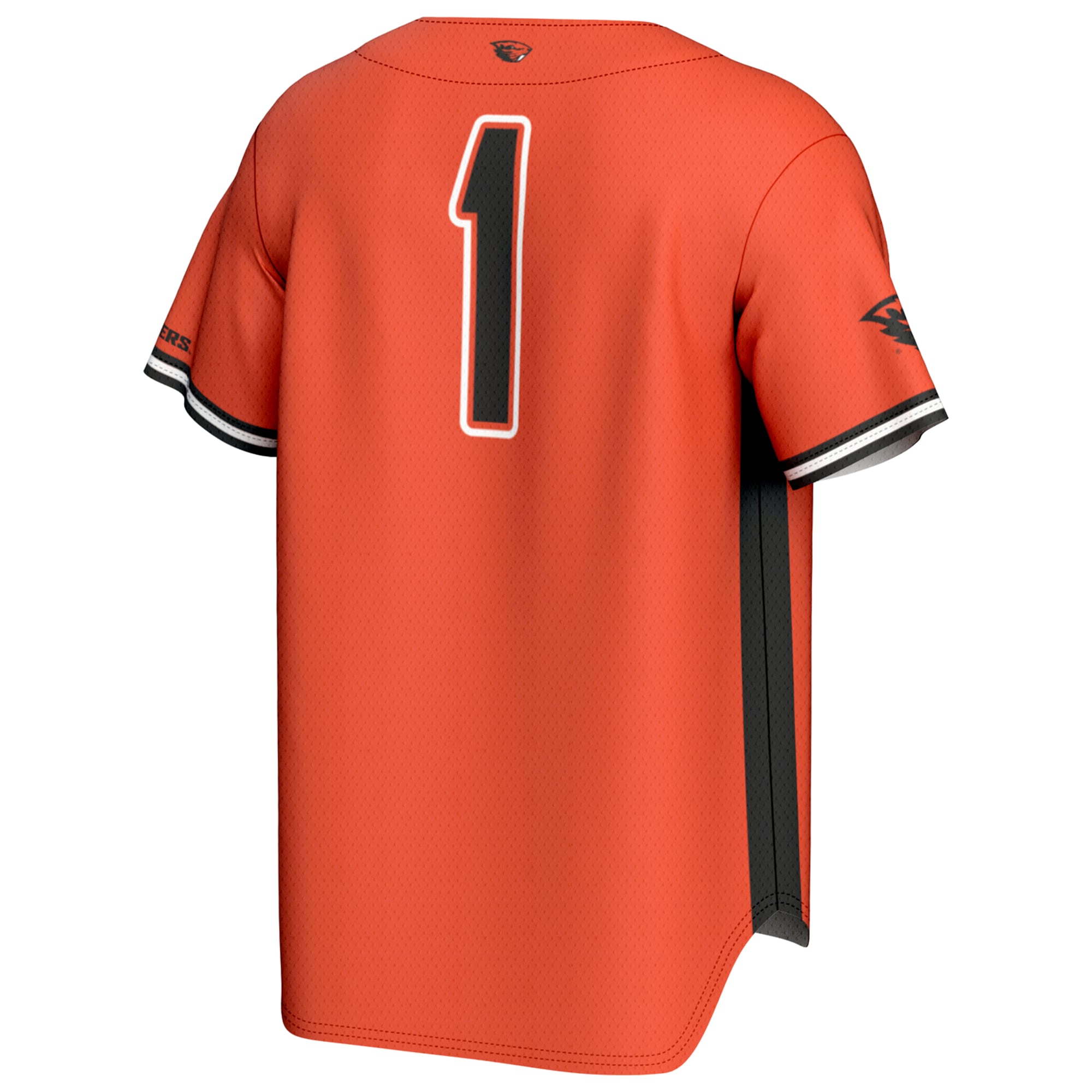 #1 Oregon State Beavers Lightweight Baseball Fashion Jersey Orange - back view