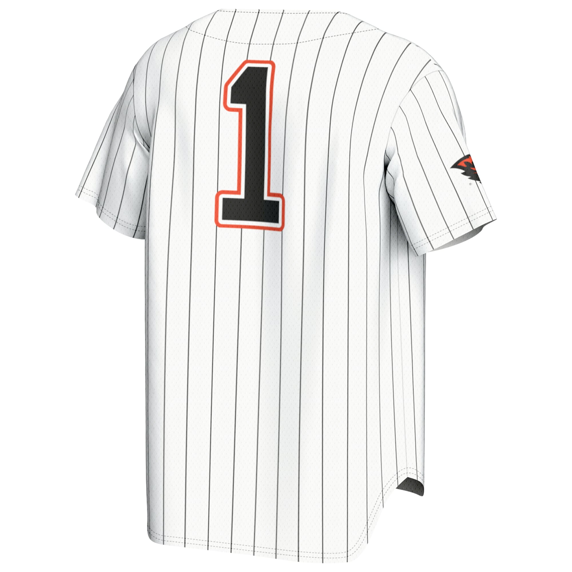 #1 Oregon State Beavers Lightweight Baseball Fashion Jersey White - back view
