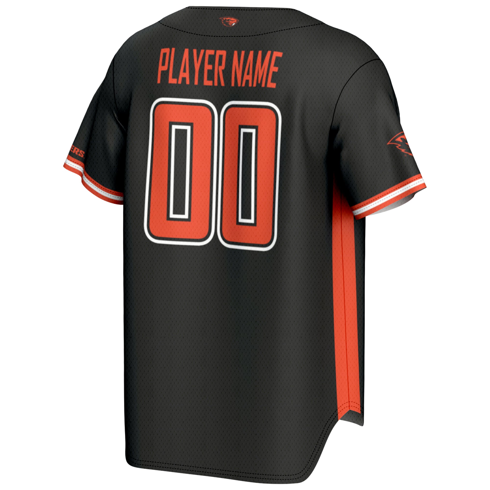 Oregon State Beavers Lightweight Baseball Jersey Black - back view