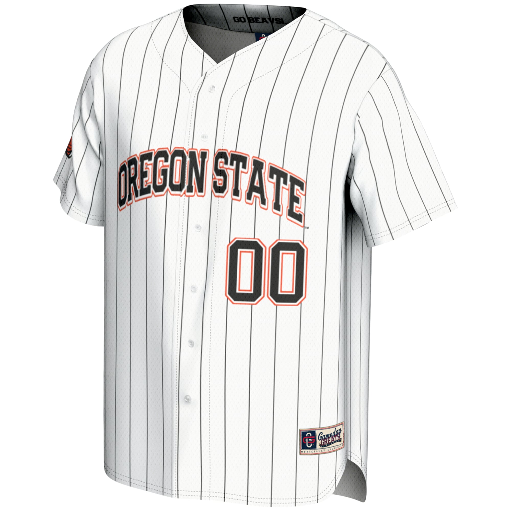Oregon State Beavers Lightweight Baseball Jersey White - front view