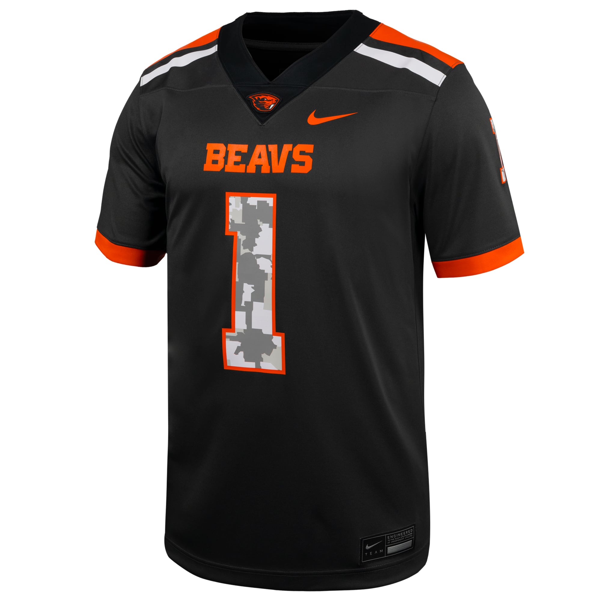#1 Oregon State Beavers Military Appreciation Football Jersey Anthracite - front view